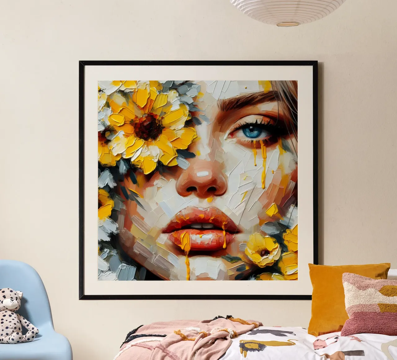 YELLOW FLOWERS PAINTING poster by ARTOMATIC