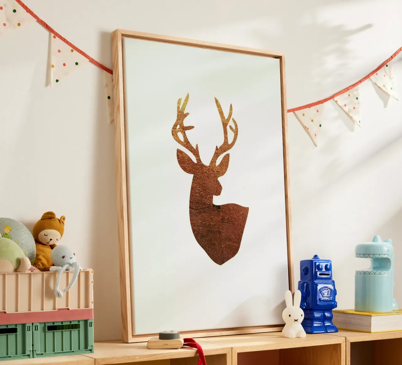 Hirsch Kupfer tela con Cornice a cassetta da XOXO Arte