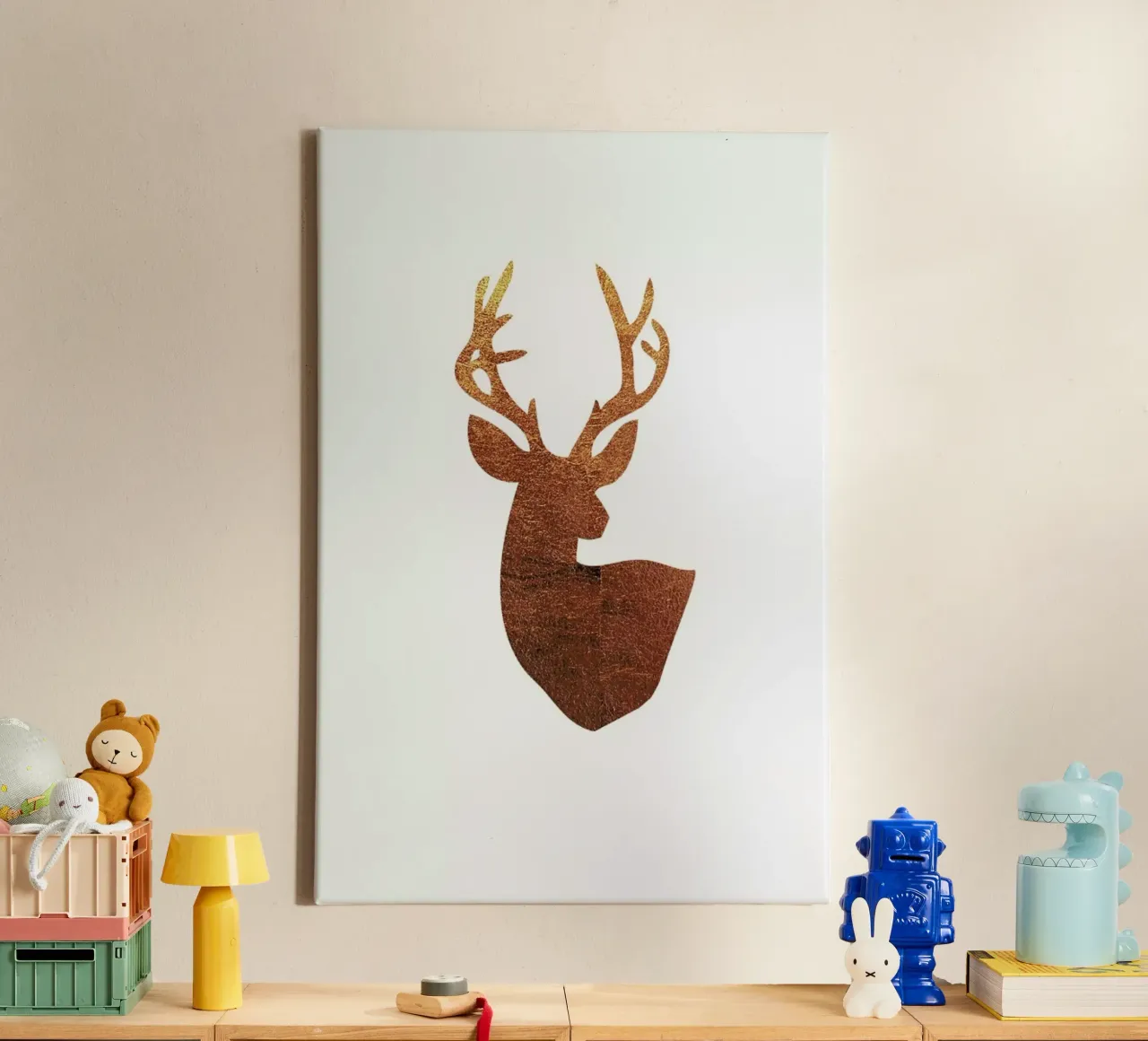 Hirsch Kupfer tela con Cornice a cassetta da XOXO Arte