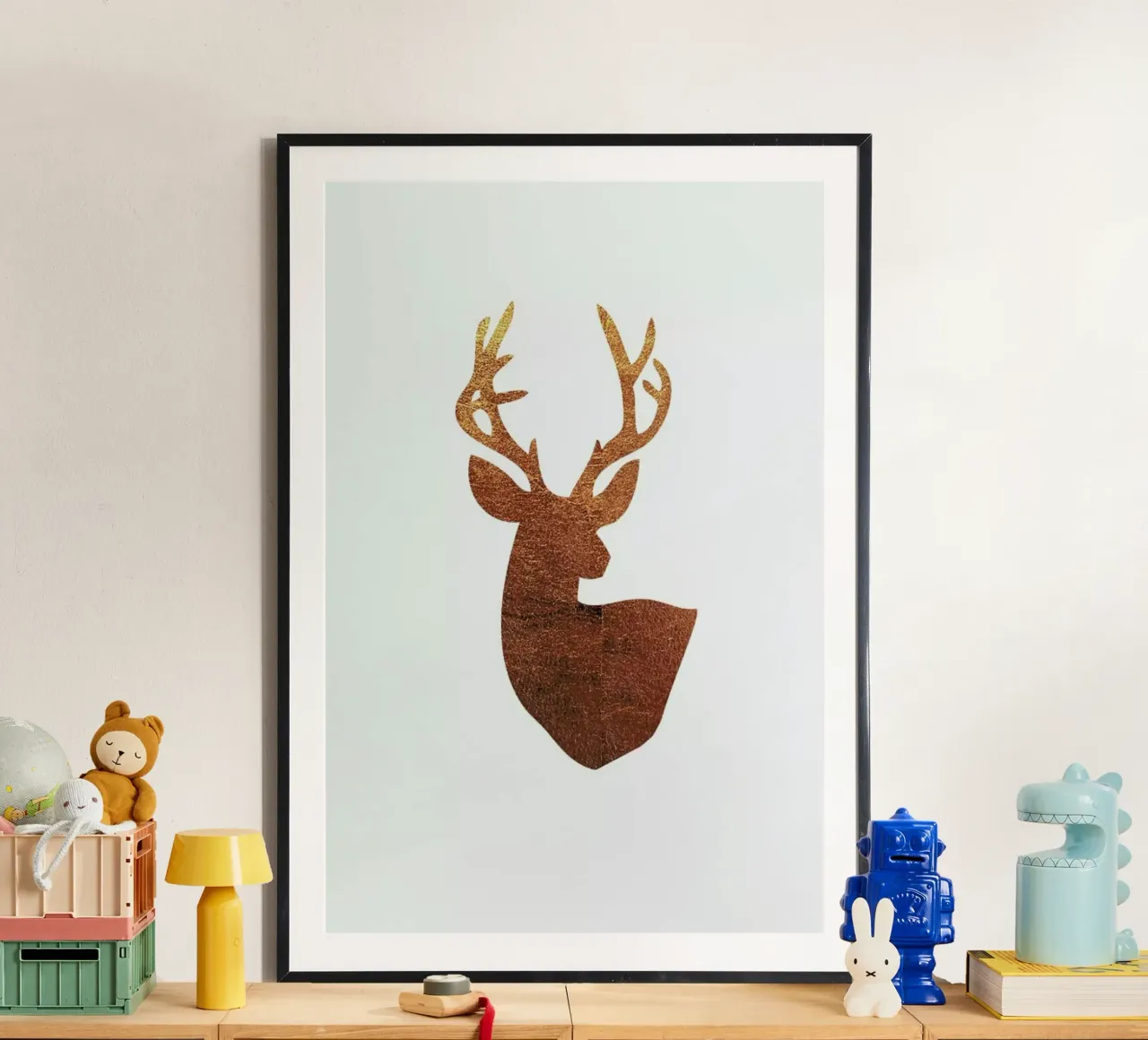 Hirsch Kupfer poster con telaio in plastica da XOXO Arte