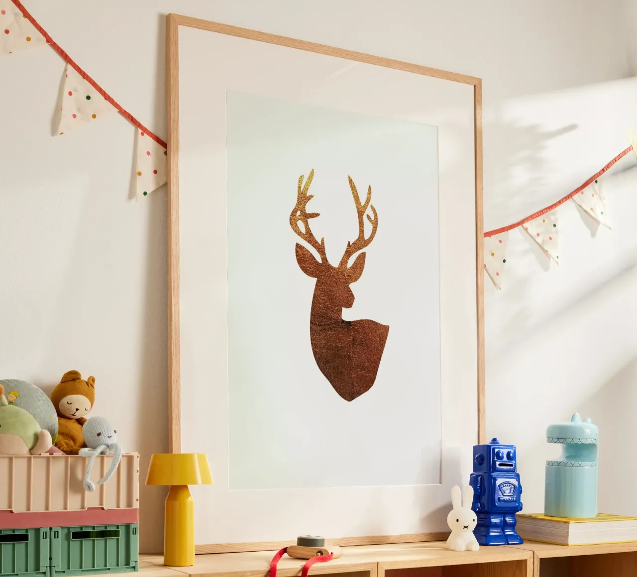 Hirsch Kupfer poster con telaio in plastica da XOXO Arte