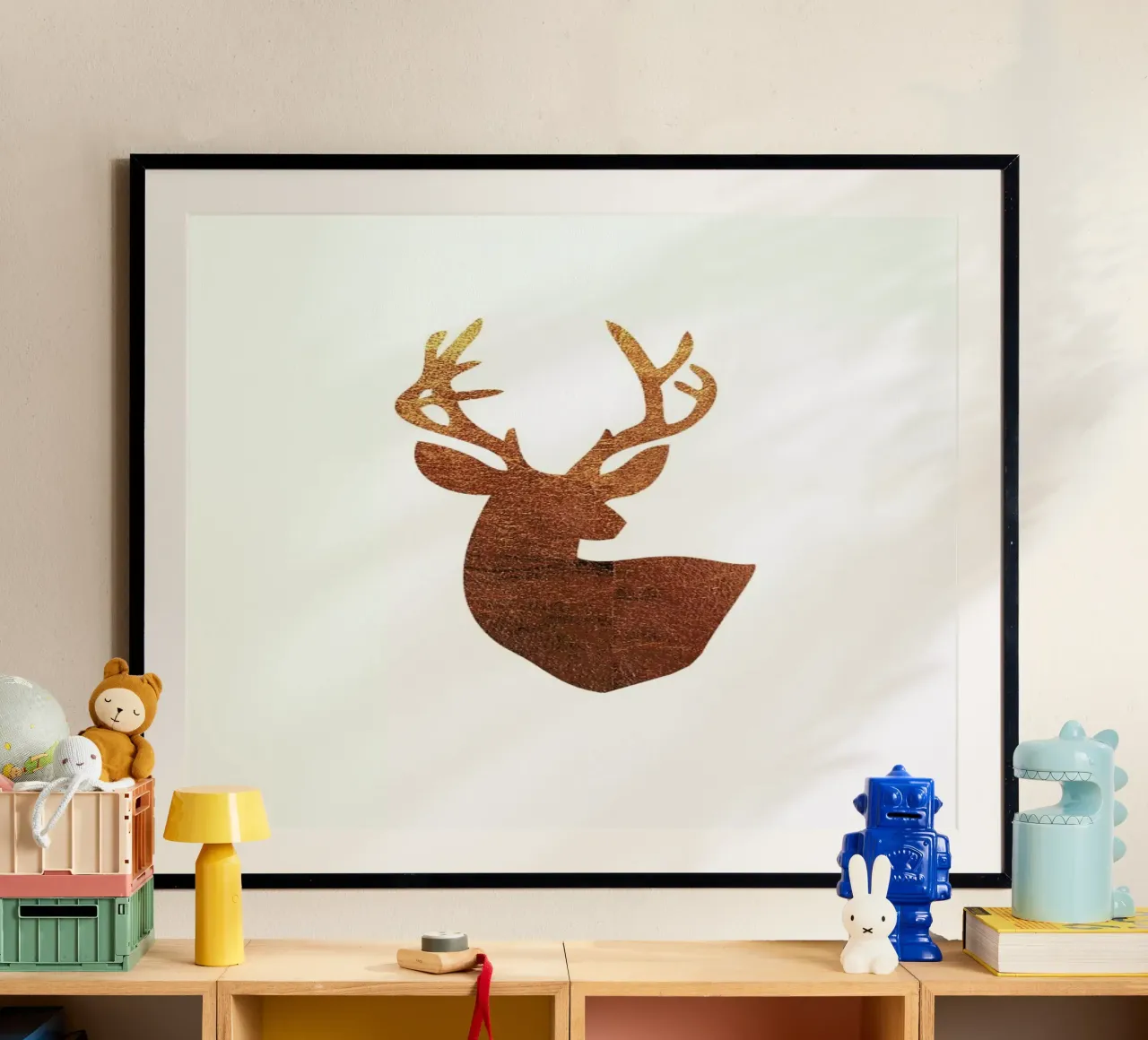 Hirsch Kupfer poster con telaio in plastica da XOXO Arte