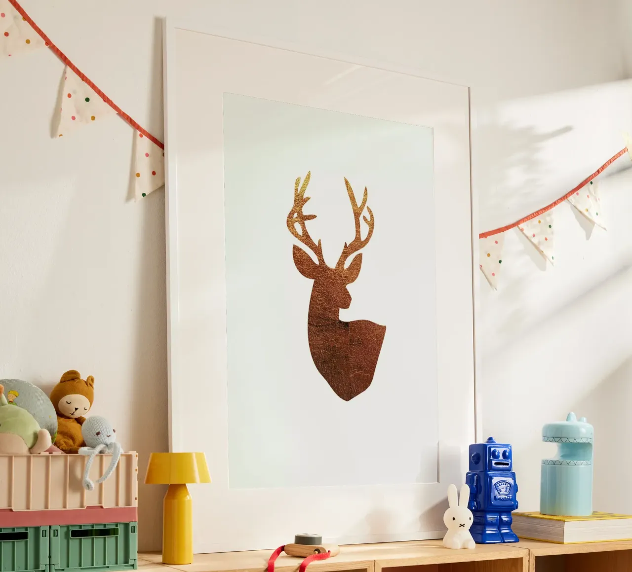 Hirsch Kupfer poster con telaio in plastica da XOXO Arte