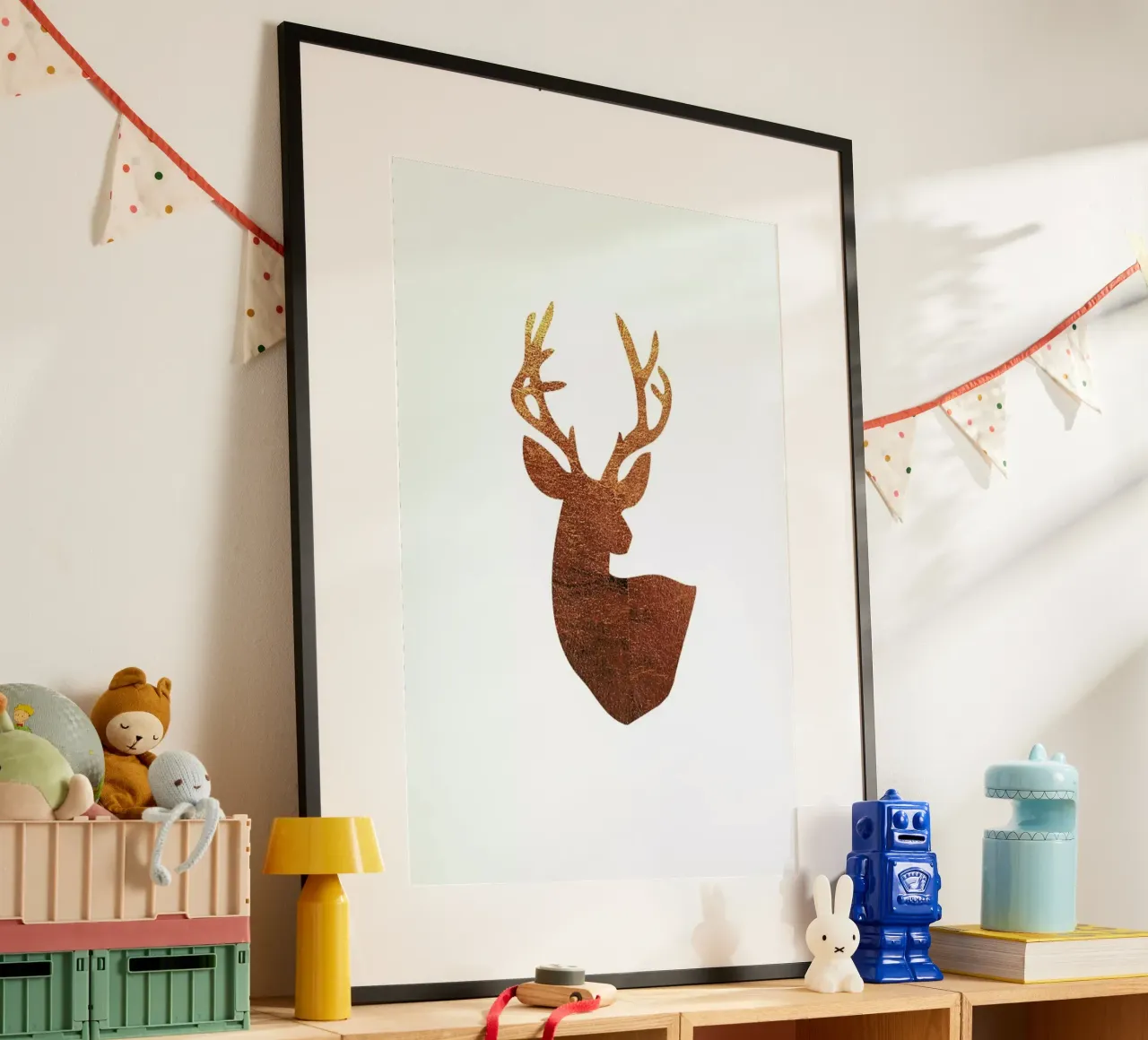 Hirsch Kupfer poster con telaio in plastica da XOXO Arte