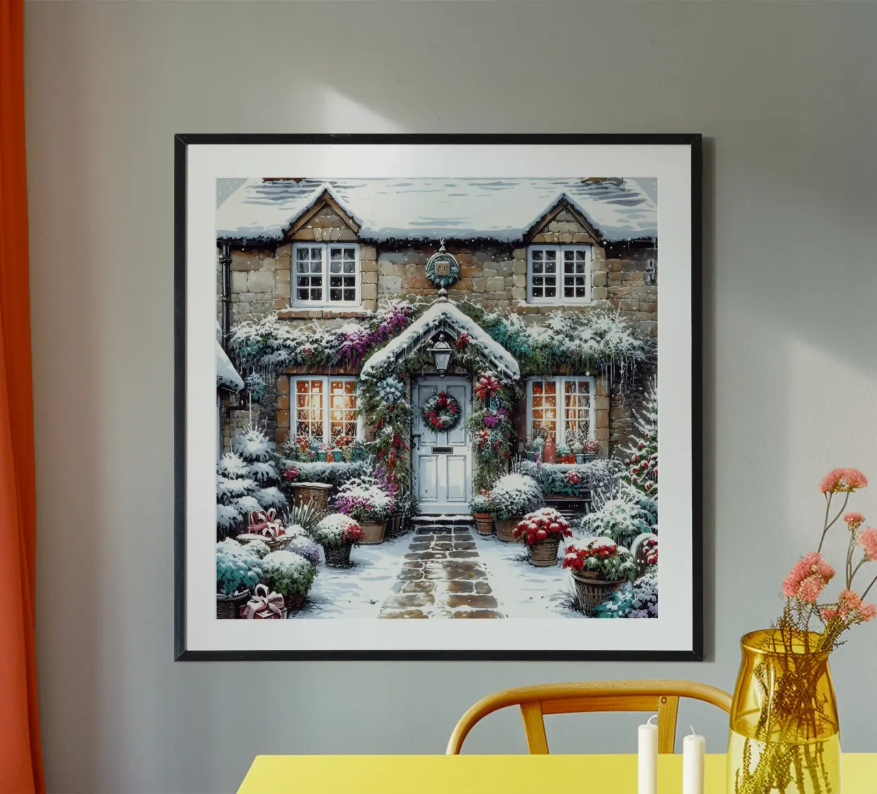 CASA DE PUEBLO DE NAVIDAD poster de ARTOMATIC