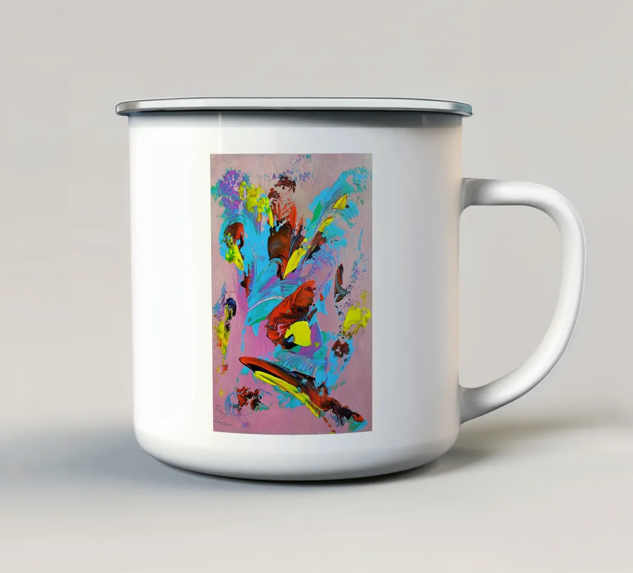 IDEAL GIFT 77 tazza in smalto da Thierry Vobmann Abstract painting