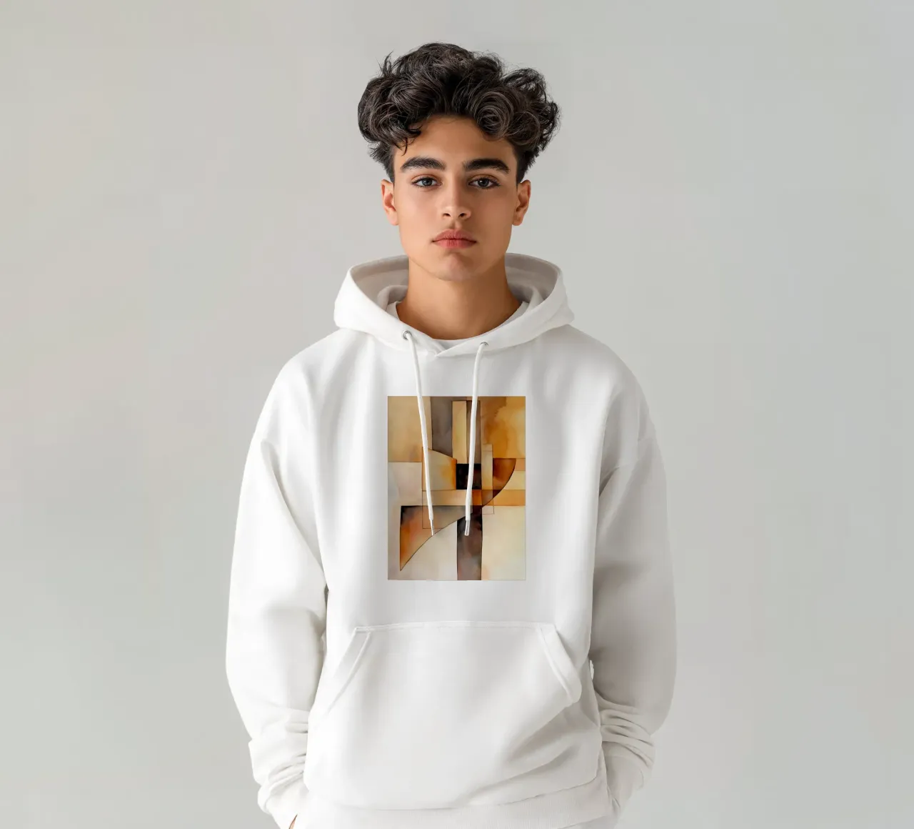 Abstract brown felpa con cappuccio da Imagine
