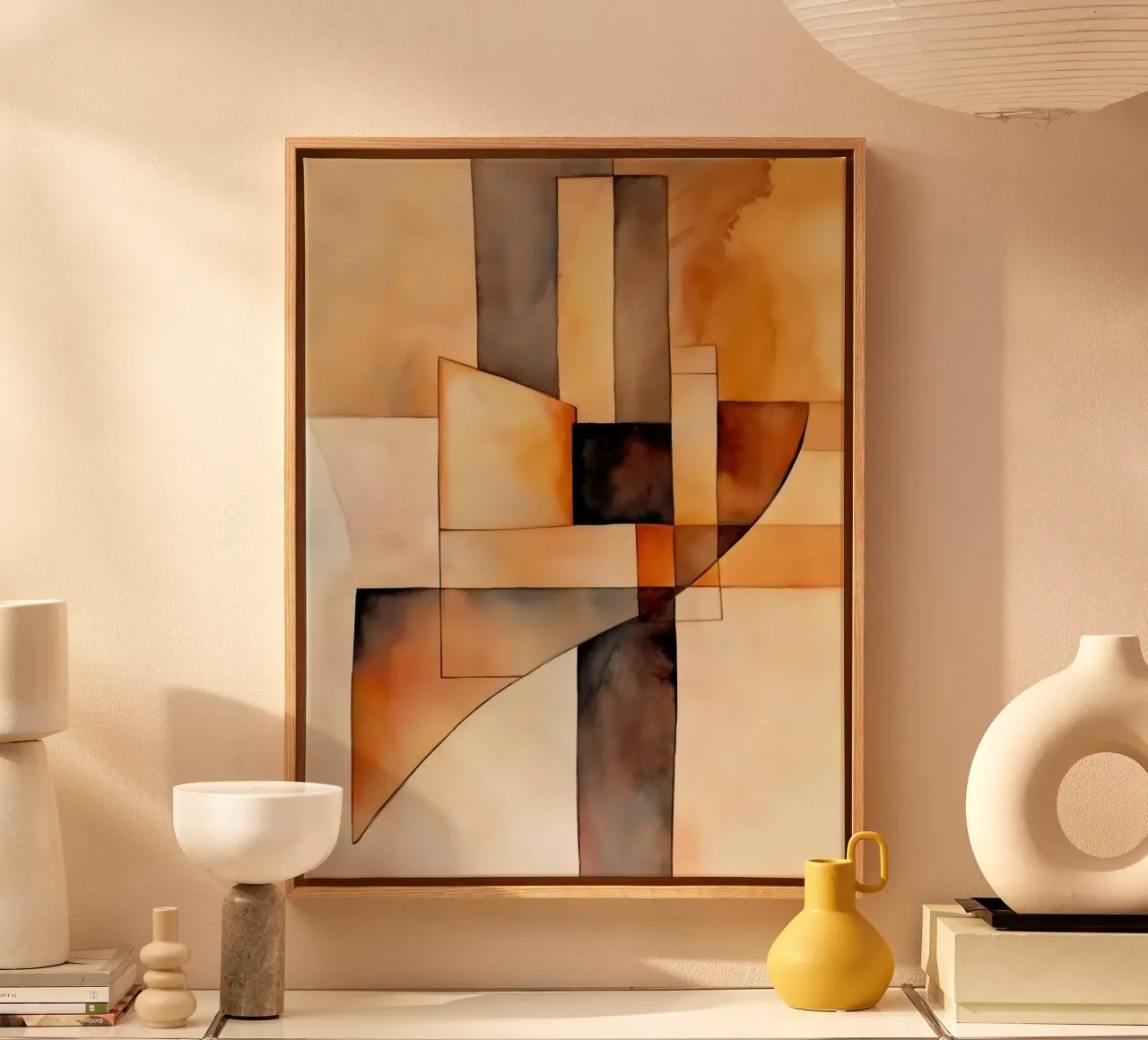 Abstract brown tela con Cornice a cassetta da Imagine