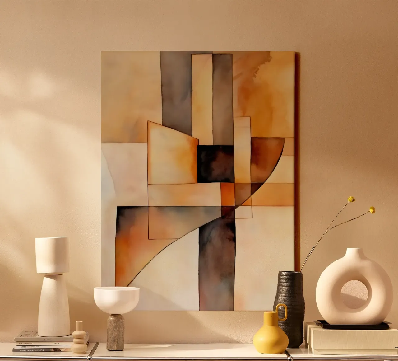 Abstract brown tela con Cornice a cassetta da Imagine