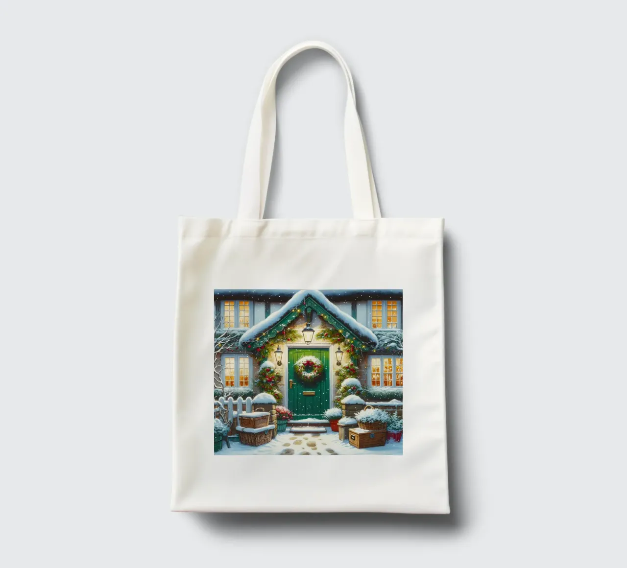 A CASA PER NATALE borsa in juta da ARTOMATIC