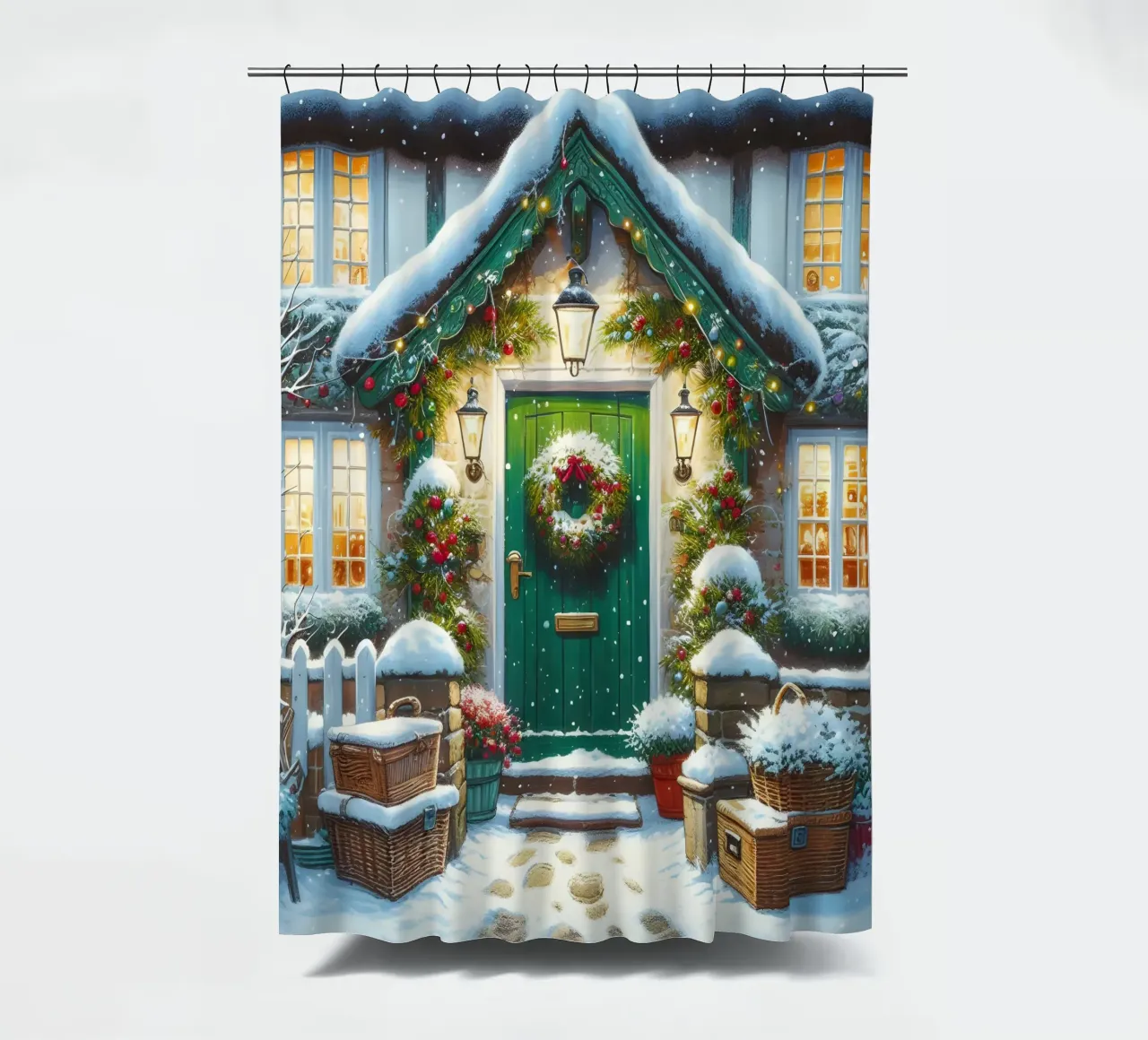 A CASA PER NATALE tenda da doccia da ARTOMATIC