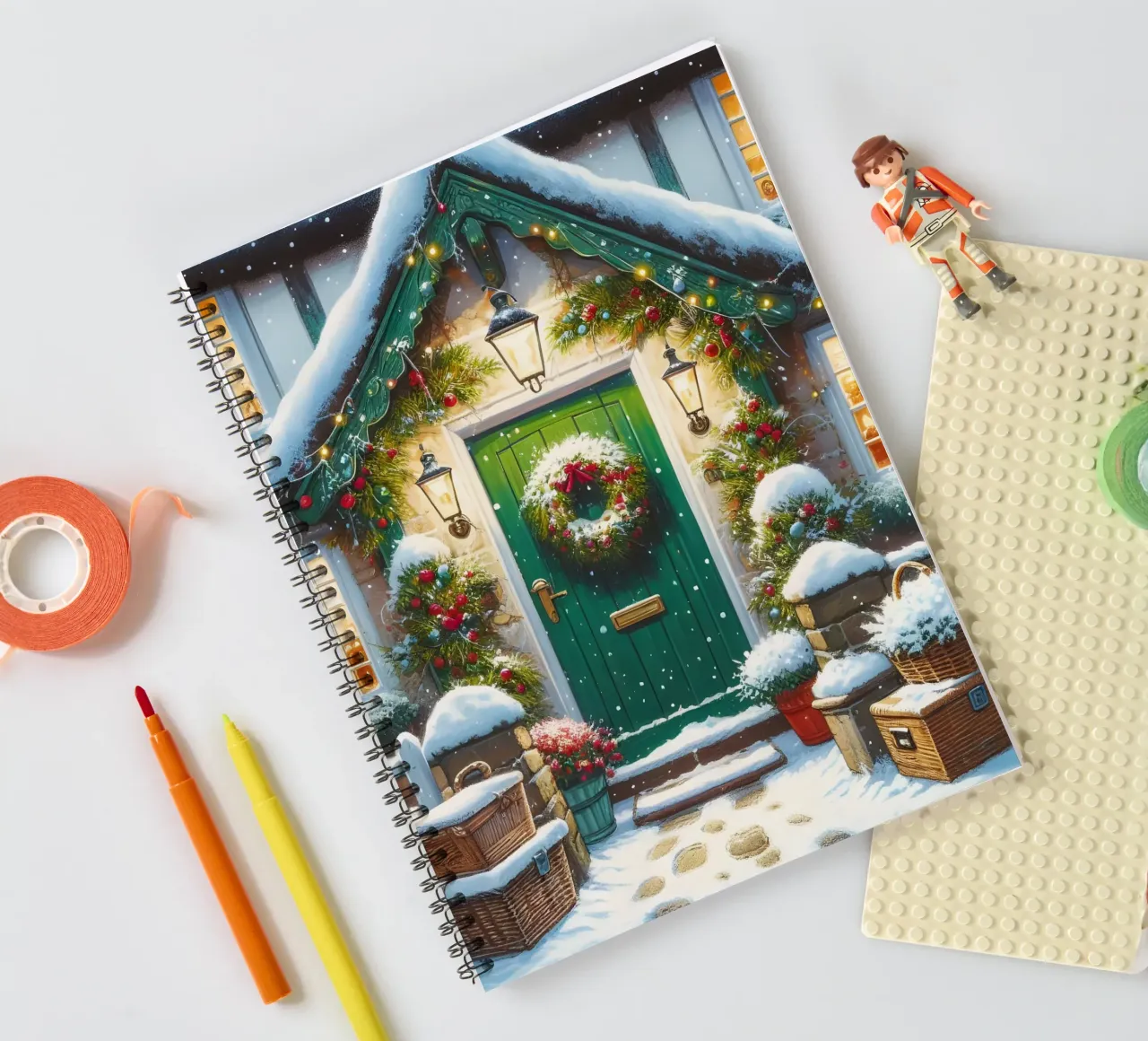 HOME FOR CHRISTMAS spiral notebook by ARTOMATIC