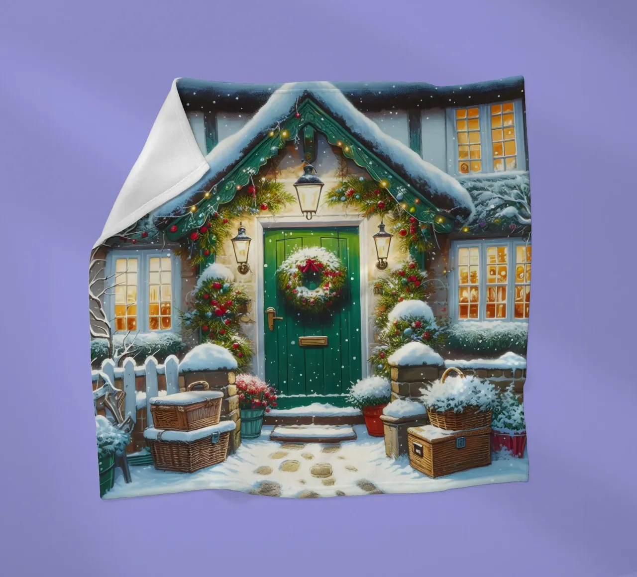 A CASA PER NATALE coperta in pile da ARTOMATIC