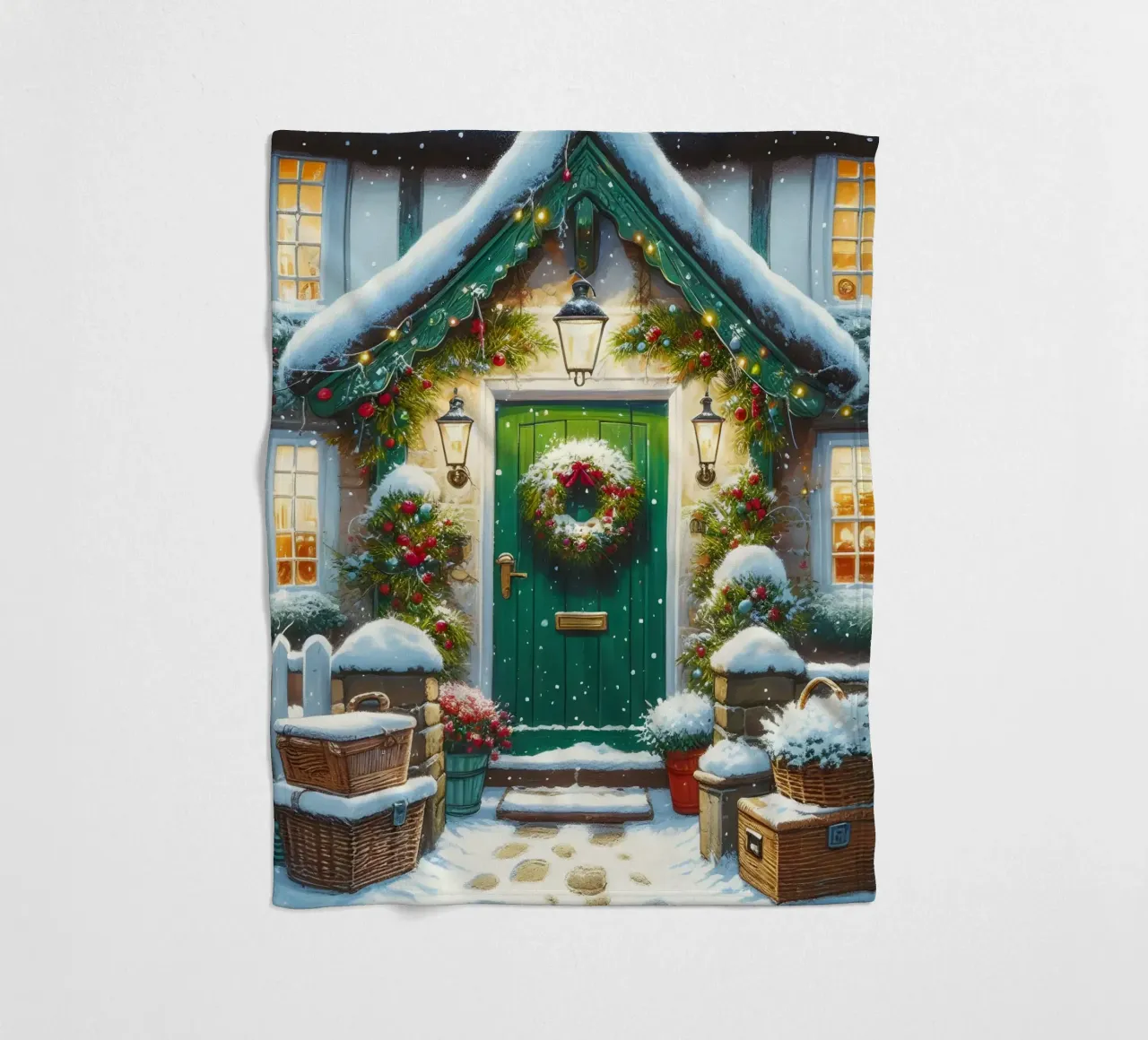 A CASA PER NATALE coperta in pile da ARTOMATIC
