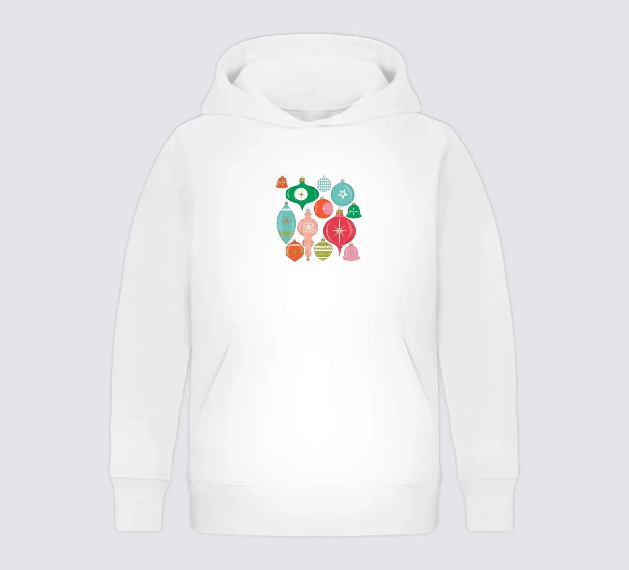 Retro Christmas Ornaments Pink kids hoodie by susanacosta