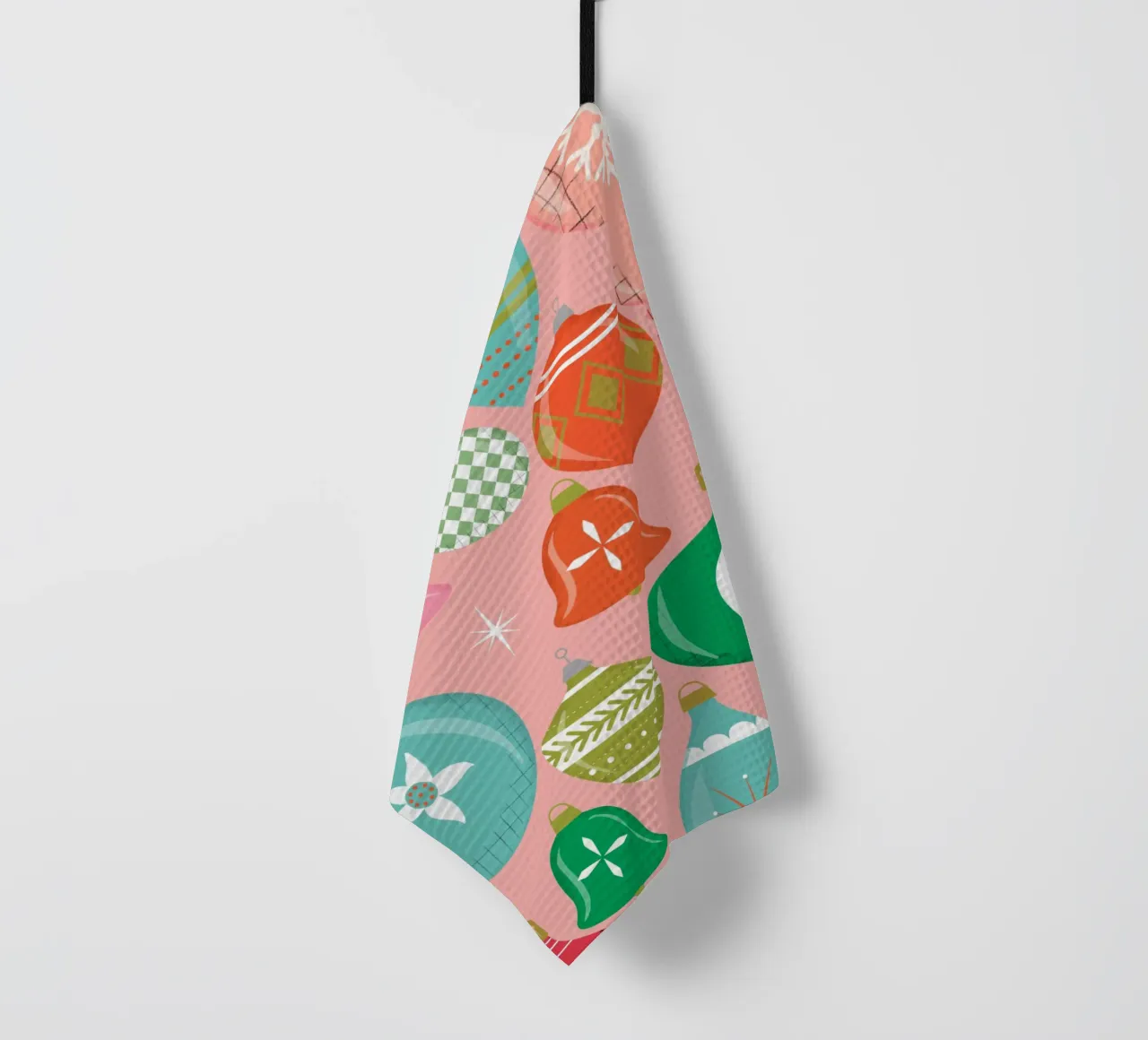 Ornamenti natalizi retrò rosa canovaccio da cucina da susanacosta