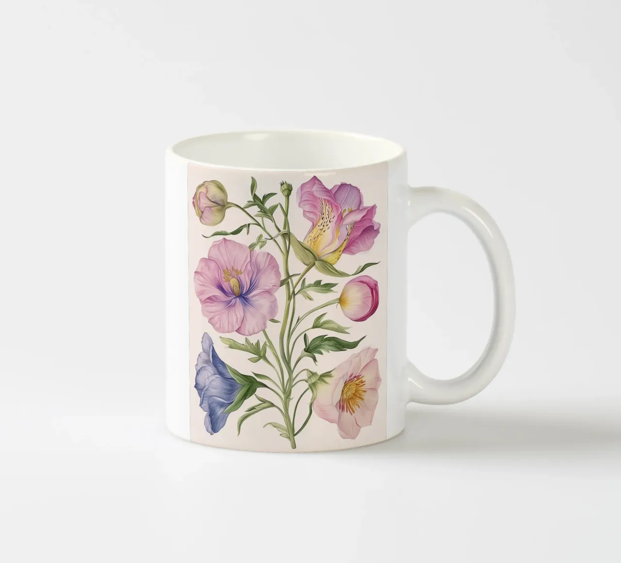 Vintage Botanical Spring Flower Retro Floral Cottagecore tazza in ceramica da Gentle Echoes Art