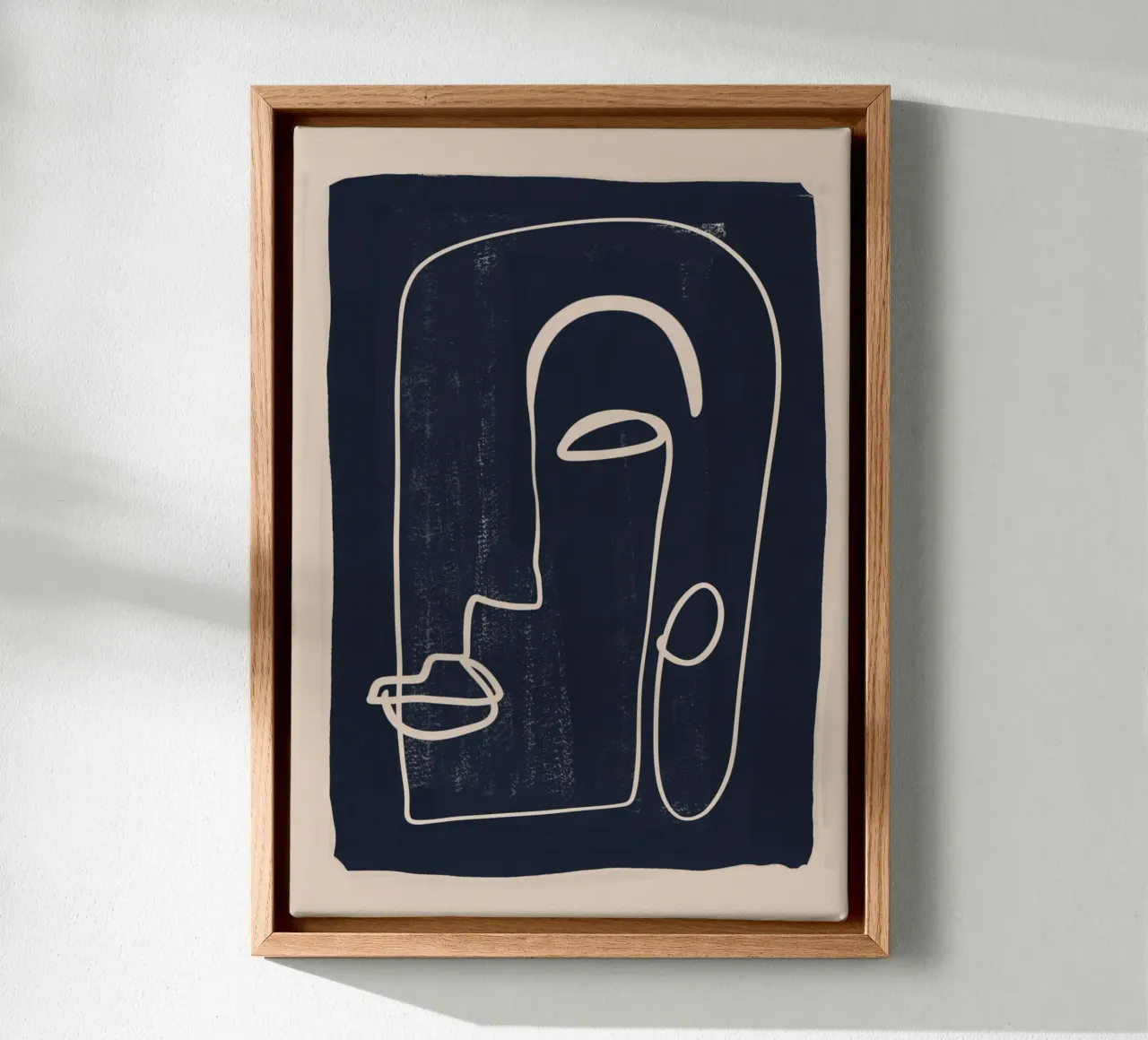 Abstract gezicht 22 canvas met Baklijst van ThingDesign