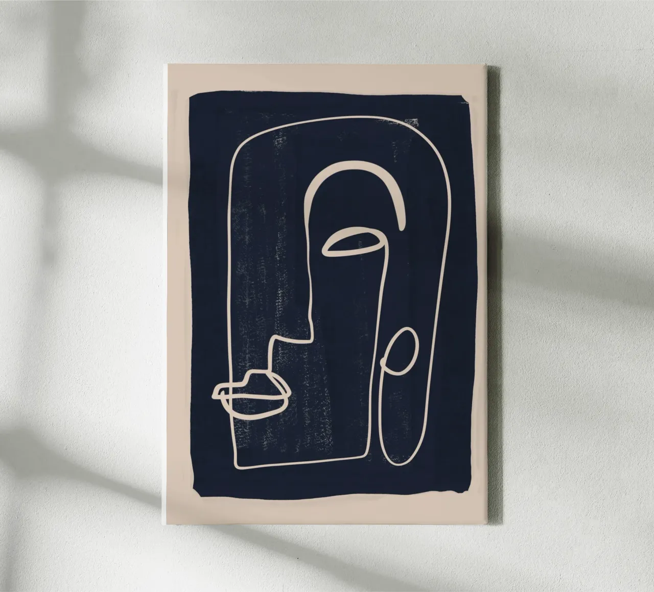 Abstract gezicht 22 canvas met Baklijst van ThingDesign