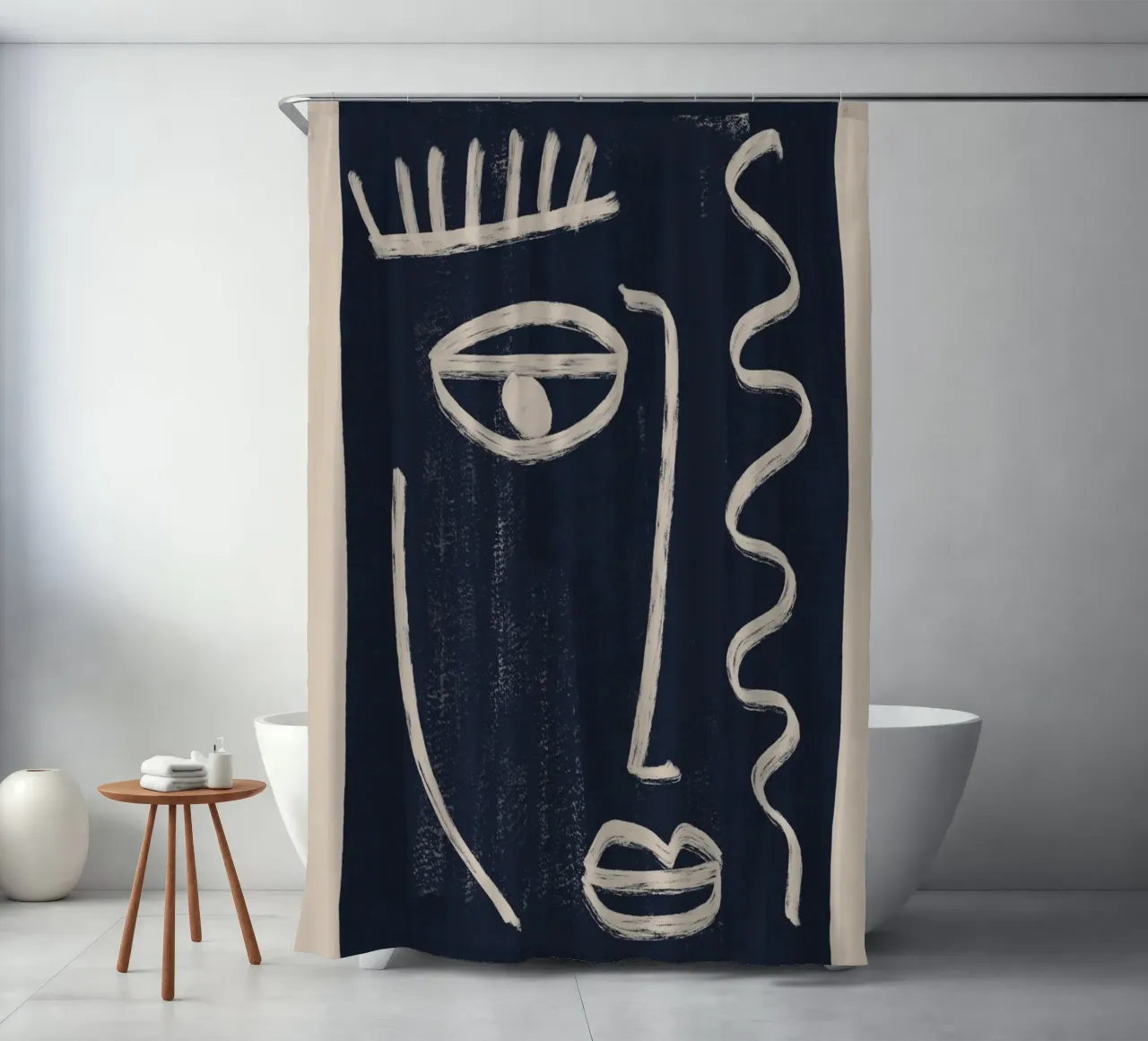 Abstraktes Gesicht 23 Duschvorhang von ThingDesign