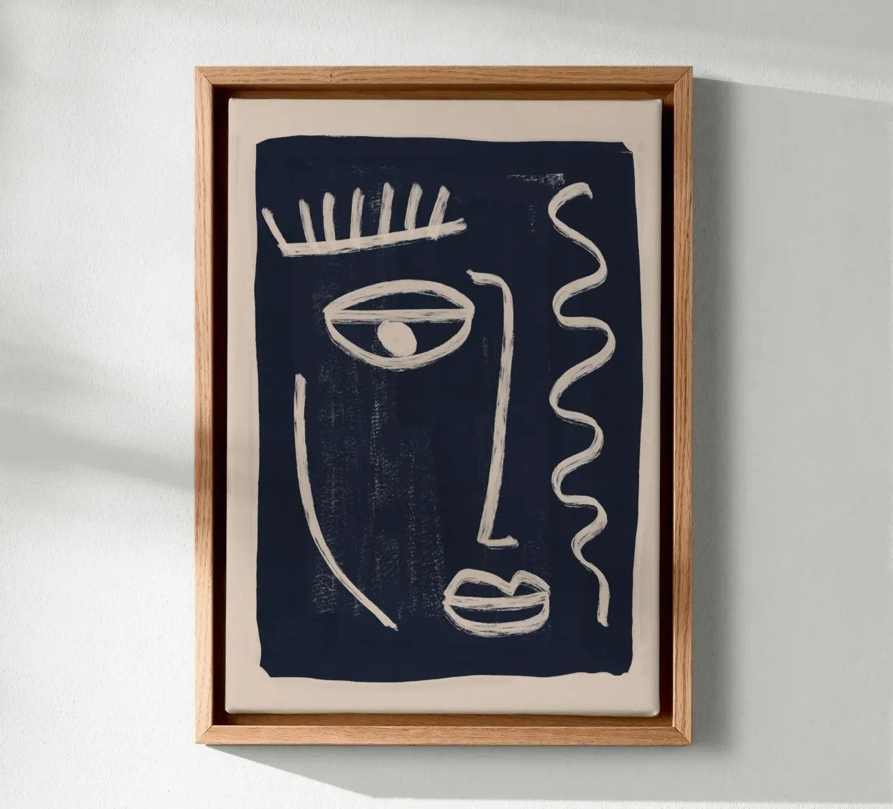 Abstract gezicht 23 canvas met Baklijst van ThingDesign