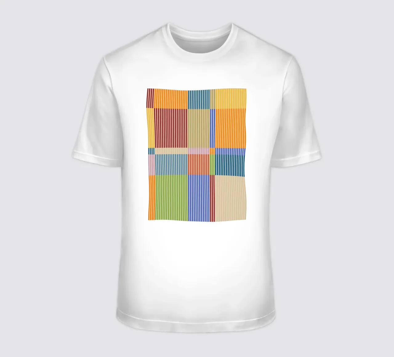 Lignes linéaires colorées Bauhaus Patchwork Motif 1 t-shirt de Dominique Vari Abstract
