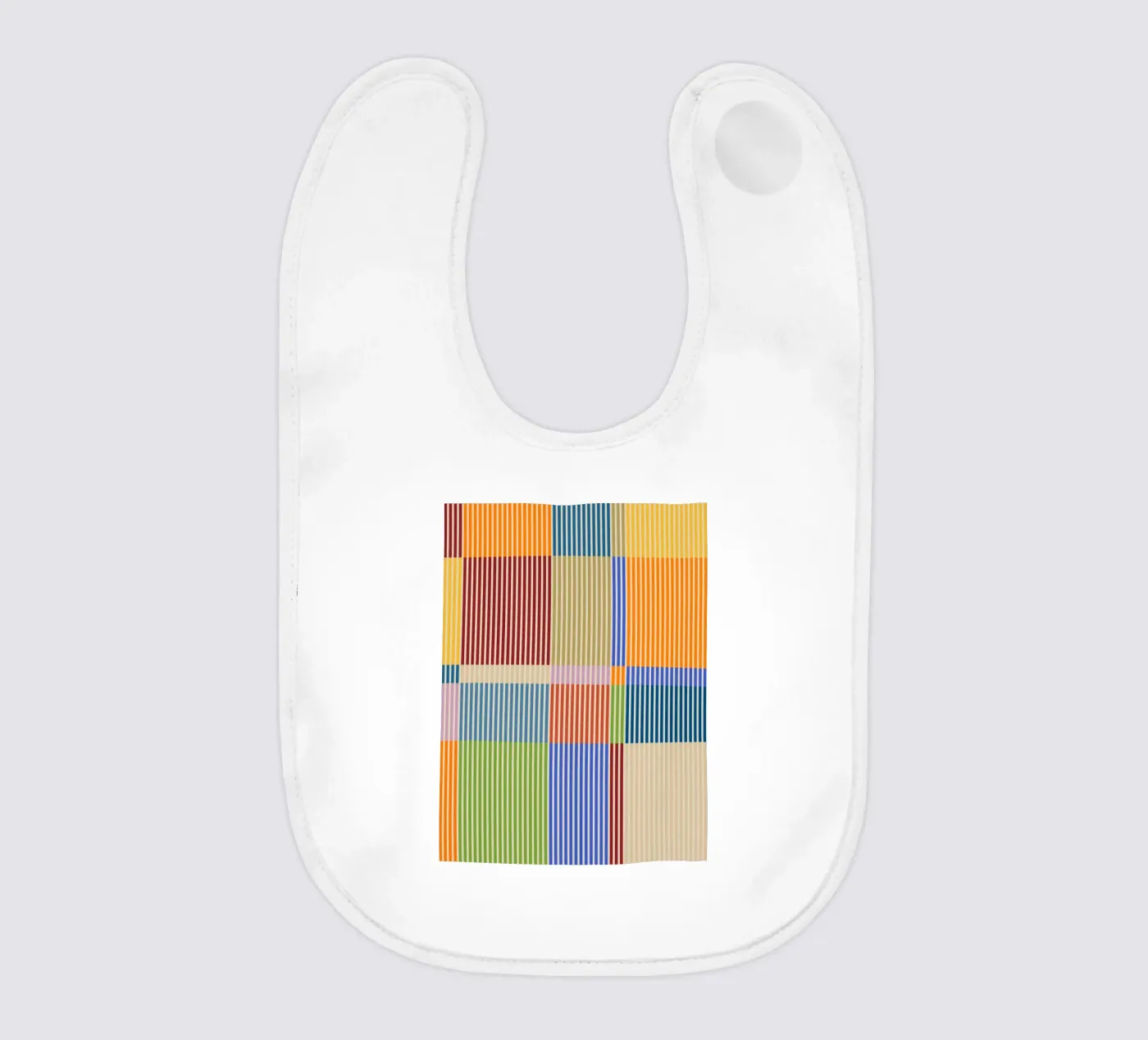 Buntes lineares Bauhaus Patchwork Linien Muster 1 Babylätzchen von Dominique Vari Abstract