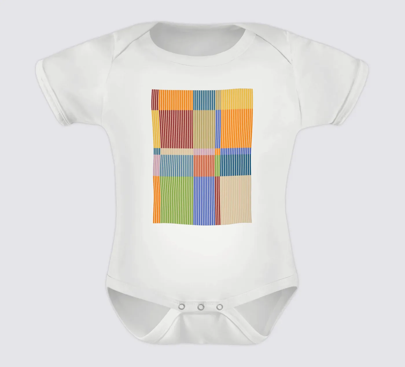 Lignes linéaires colorées Bauhaus Patchwork Motif 1 body bébé de Dominique Vari Abstract