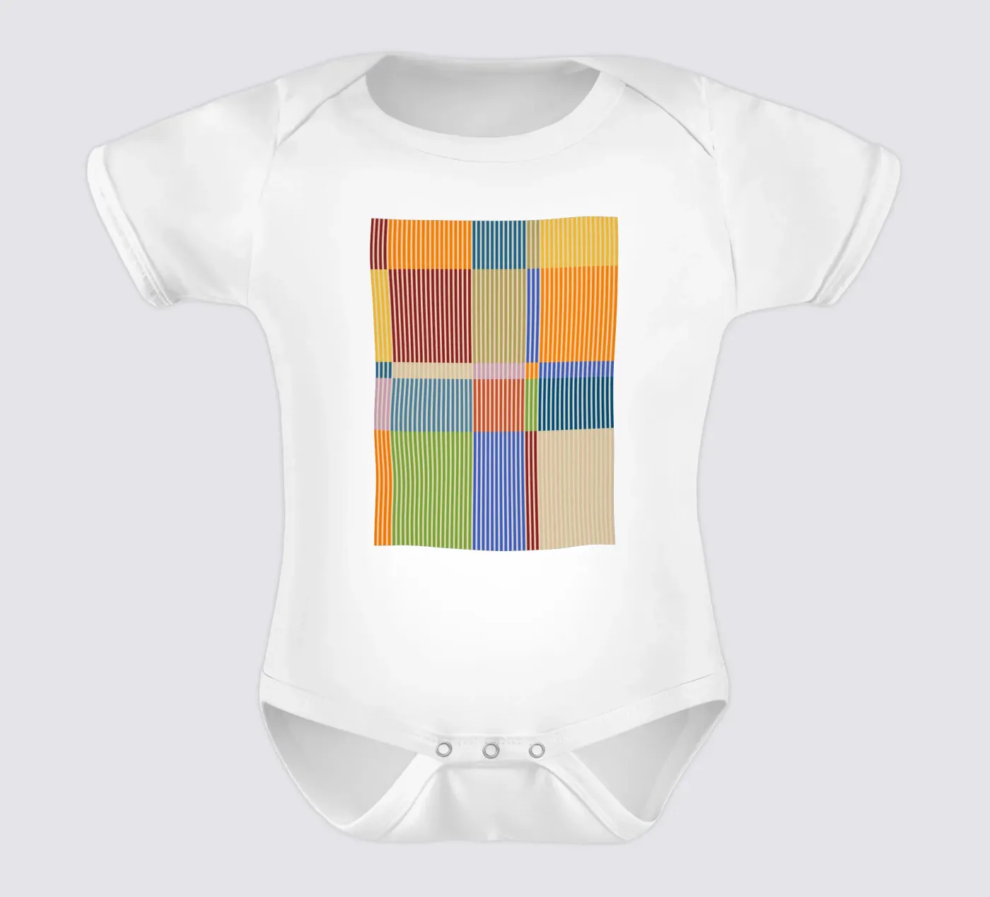 Lignes linéaires colorées Bauhaus Patchwork Motif 1 body bébé de Dominique Vari Abstract