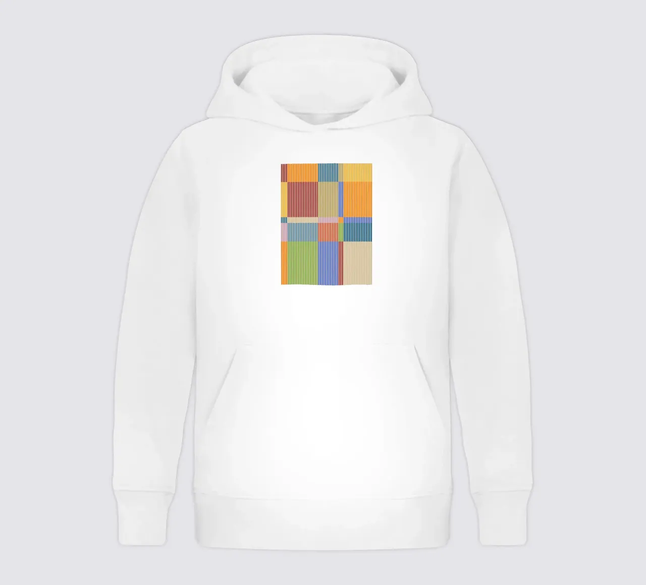 Linee colorate e lineari Bauhaus Patchwork Modello 1 felpa bambino con cappuccio da Dominique Vari Abstract