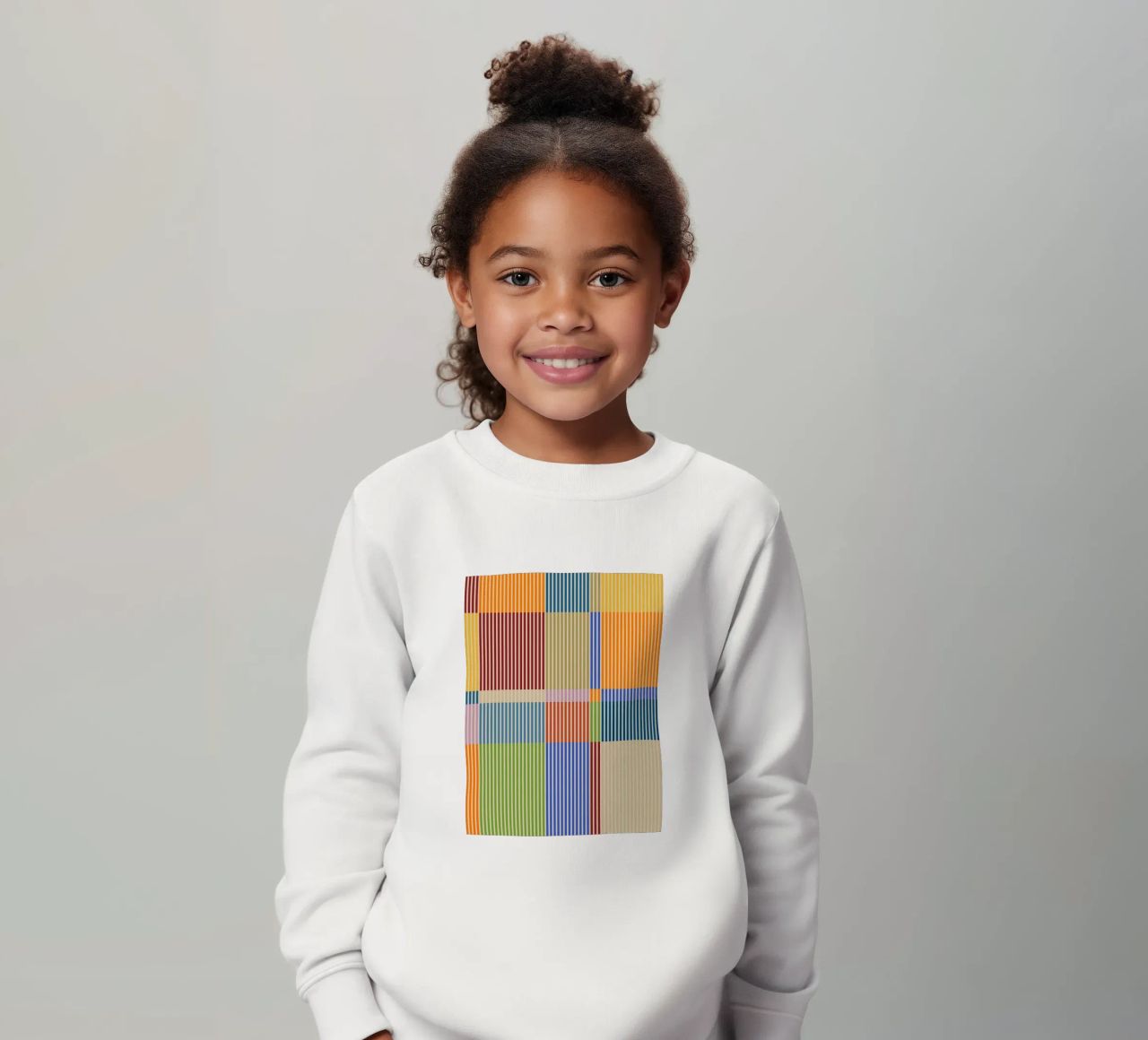 Linee colorate e lineari Bauhaus Patchwork Modello 1 felpa bambino da Dominique Vari Abstract