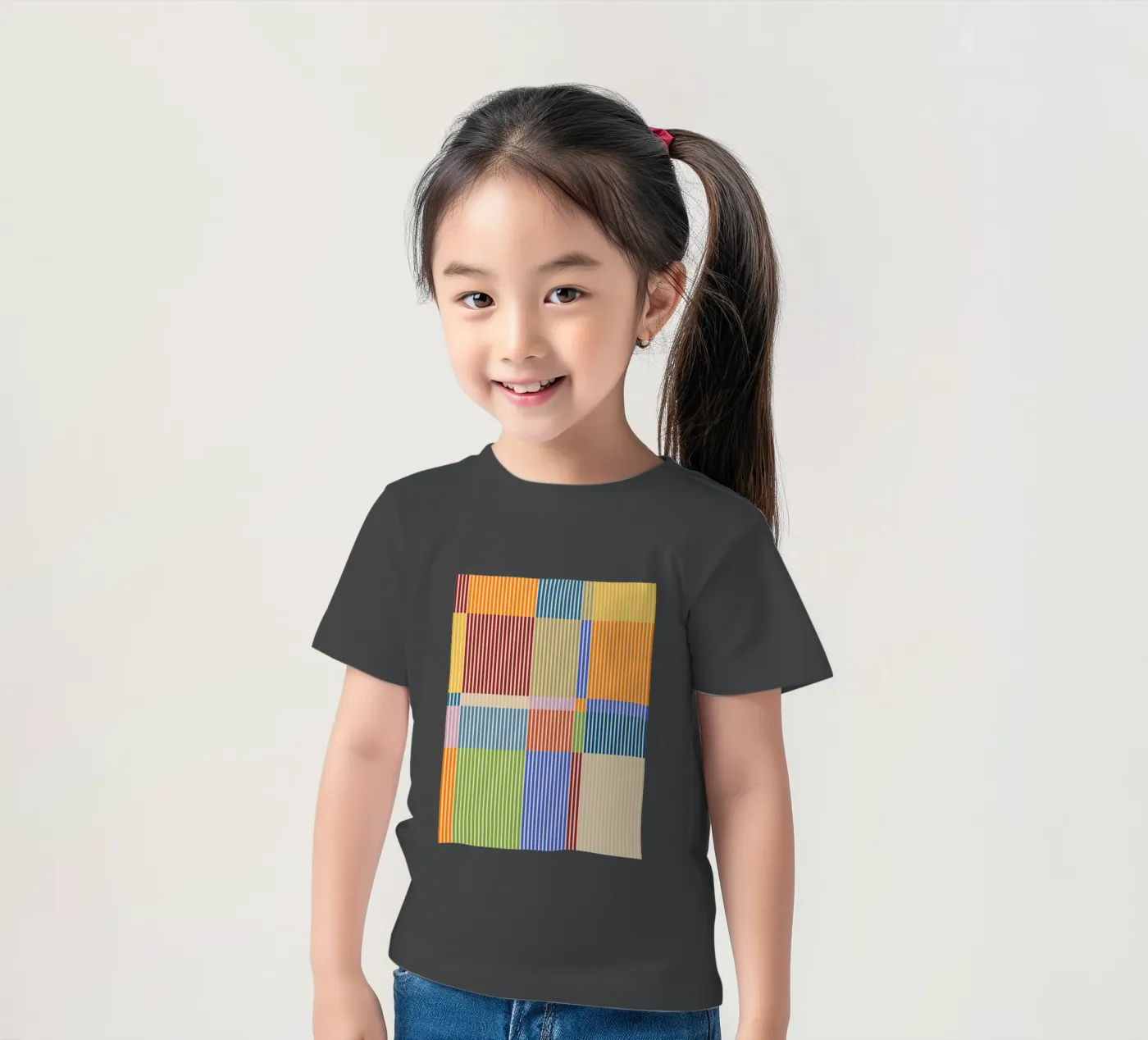 Linee colorate e lineari Bauhaus Patchwork Modello 1 t-shirt bambini da Dominique Vari Abstract