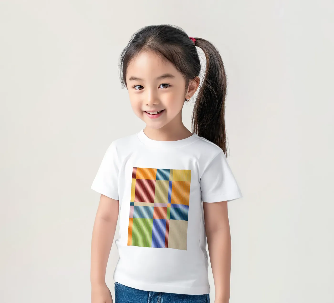 Linee colorate e lineari Bauhaus Patchwork Modello 1 t-shirt bambini da Dominique Vari Abstract