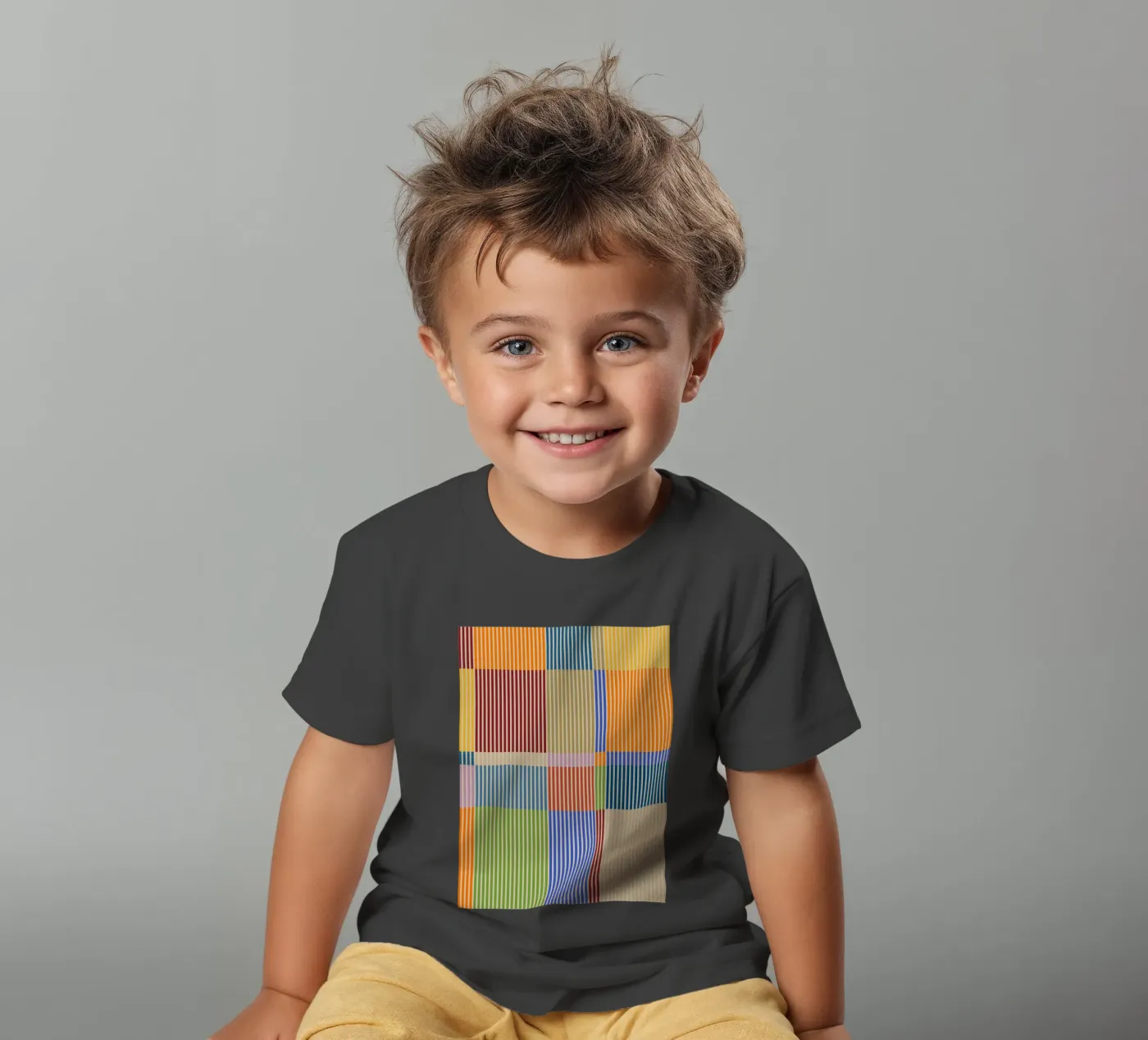 Linee colorate e lineari Bauhaus Patchwork Modello 1 t-shirt bambini da Dominique Vari Abstract