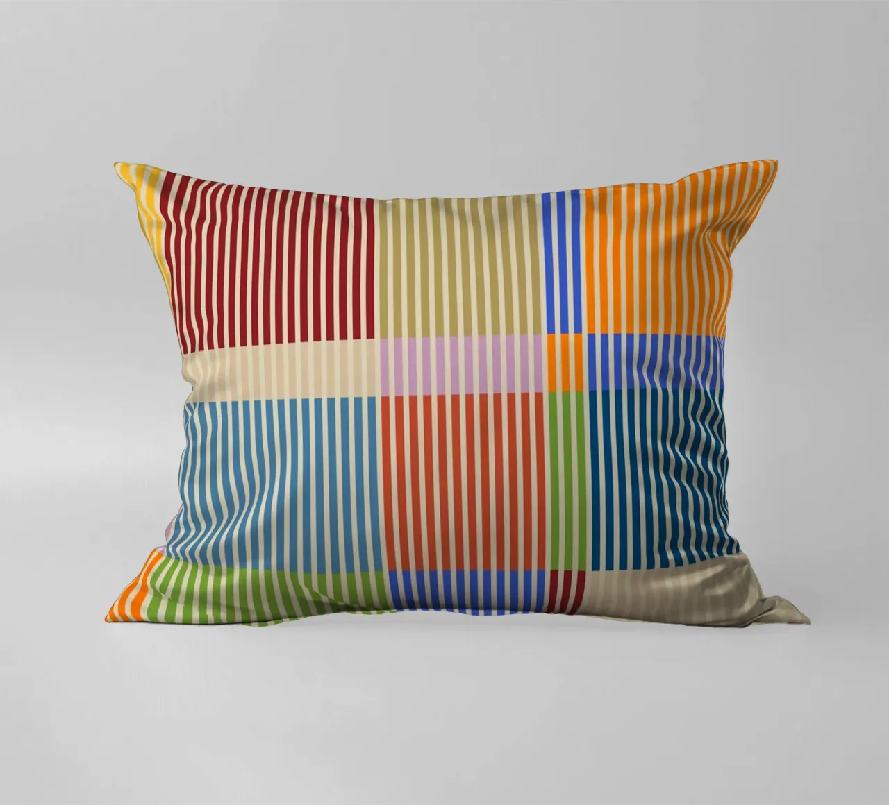 Linee colorate e lineari Bauhaus Patchwork Modello 1 cuscino da Dominique Vari Abstract