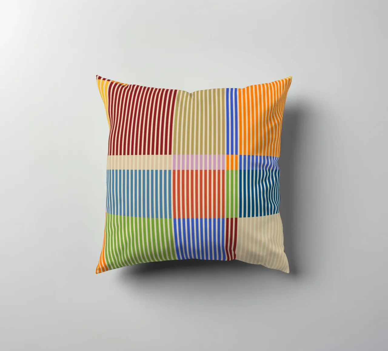 Linee colorate e lineari Bauhaus Patchwork Modello 1 cuscino da Dominique Vari Abstract