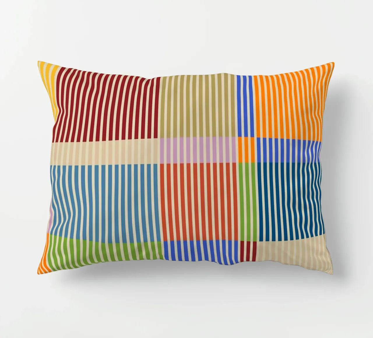 Lignes linéaires colorées Bauhaus Patchwork Motif 1 coussin de Dominique Vari Abstract
