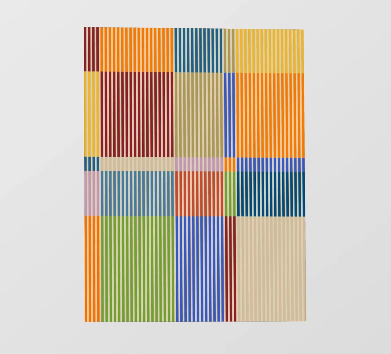 Linee colorate e lineari Bauhaus Patchwork Modello 1 telo in pvc da Dominique Vari Abstract