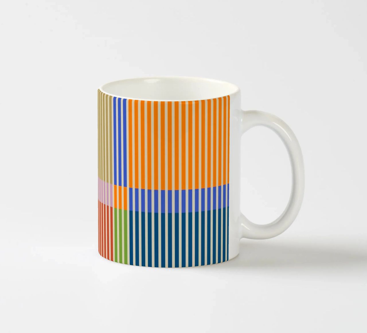 Linee colorate e lineari Bauhaus Patchwork Modello 1 tazza in ceramica da Dominique Vari Abstract