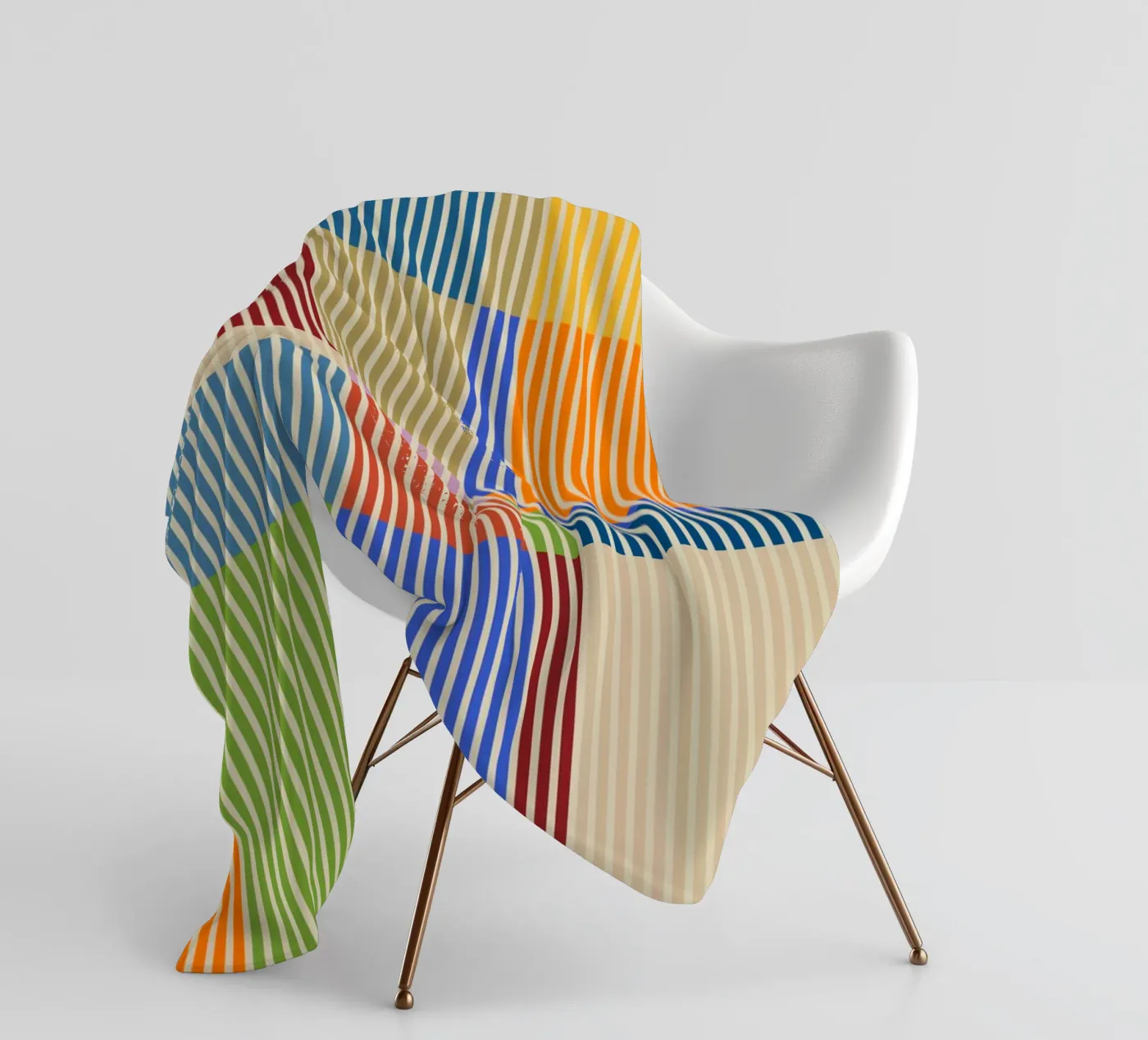 Colourful linear Bauhaus Patchwork lines Pattern 1 Fleecedecke von Dominique Vari Abstract