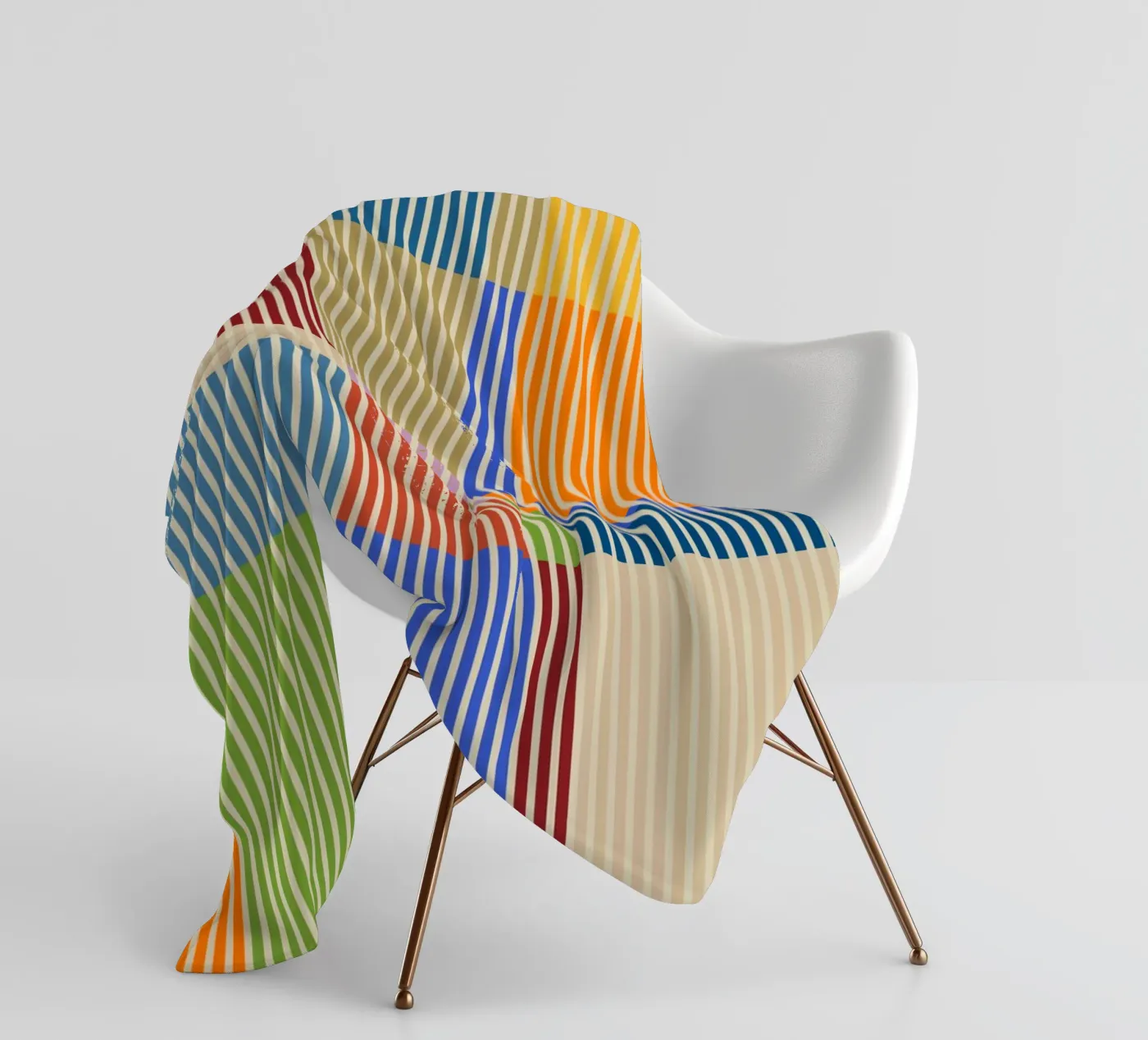 Colourful linear Bauhaus Patchwork lines Pattern 1 Fleecedecke von Dominique Vari Abstract