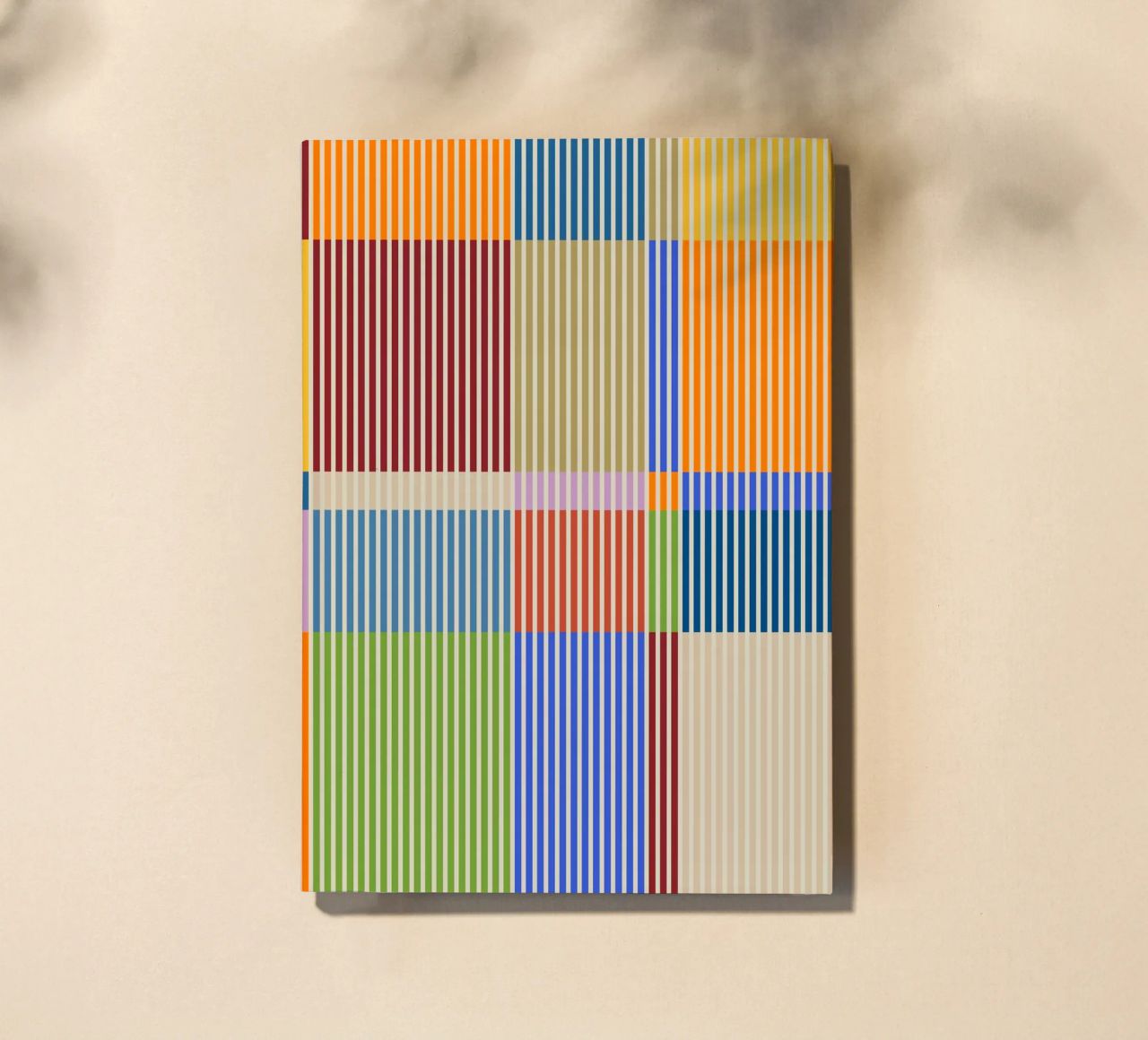 Colourful linear Bauhaus Patchwork lines Pattern 1 notebook by Dominique Vari Abstract