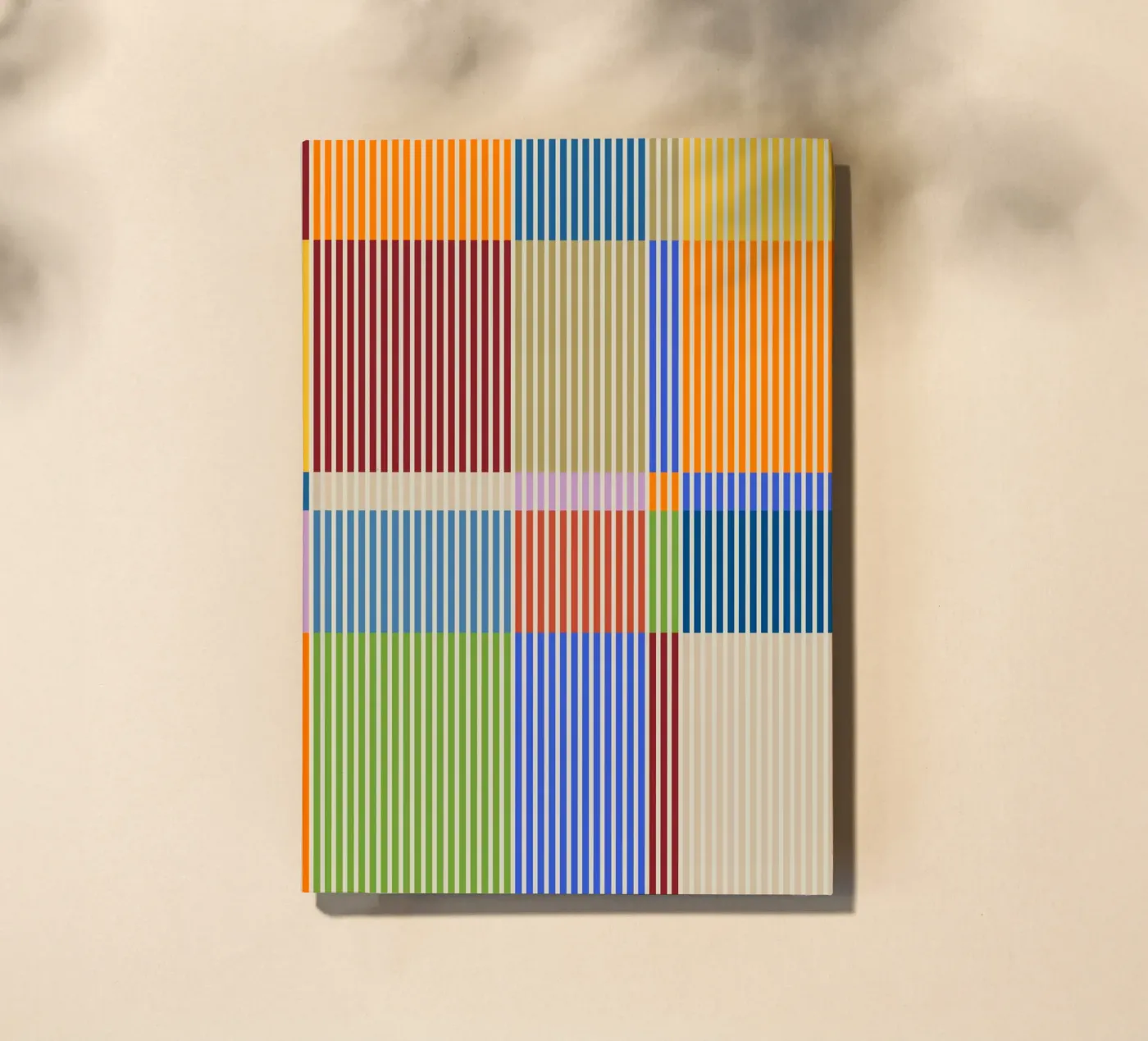 Colourful linear Bauhaus Patchwork lines Pattern 1 notebook by Dominique Vari Abstract