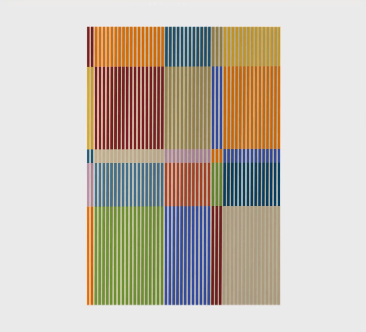 Colourful linear Bauhaus Patchwork lines Pattern 1 notebook by Dominique Vari Abstract