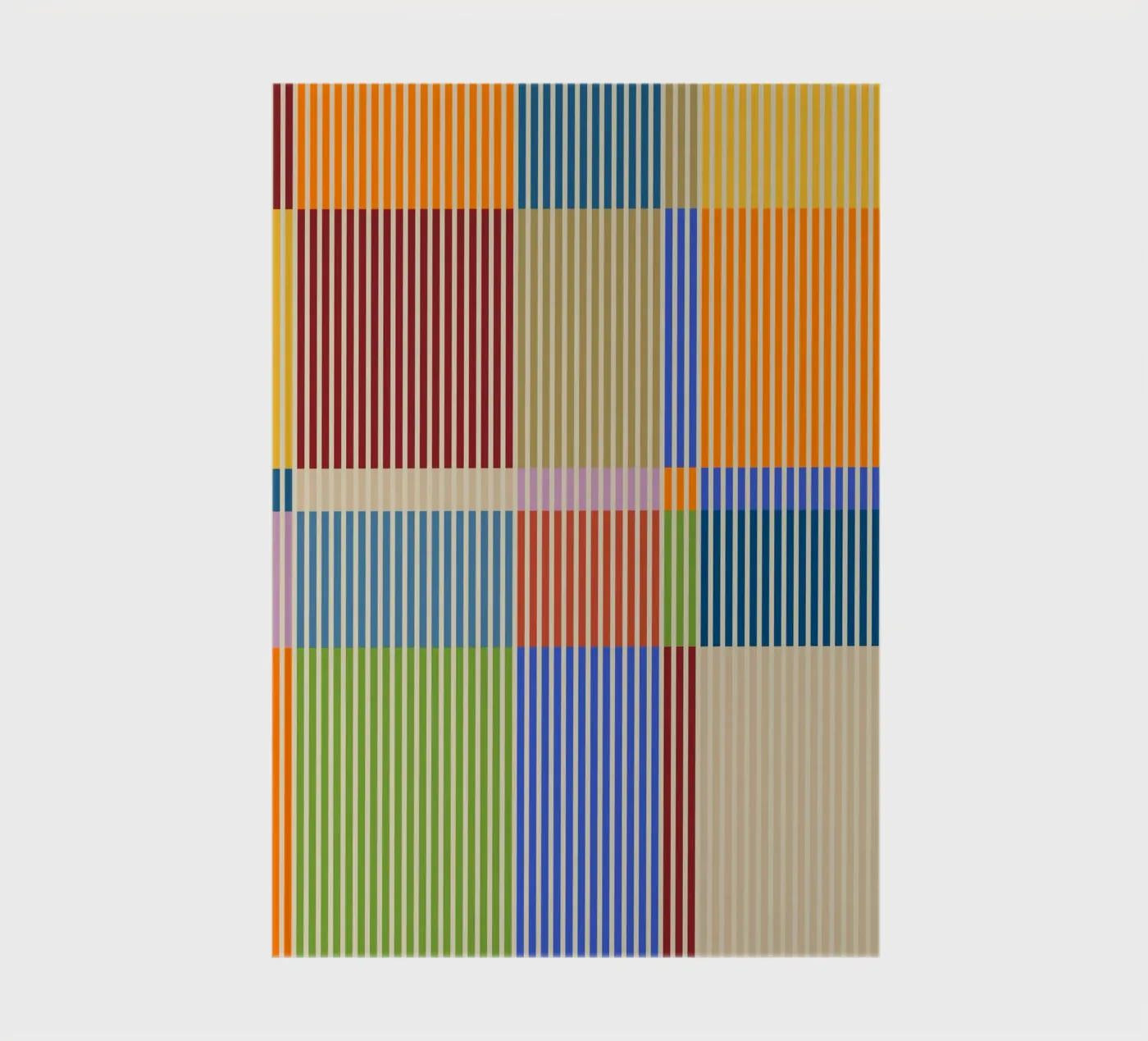 Colourful linear Bauhaus Patchwork lines Pattern 1 notebook by Dominique Vari Abstract