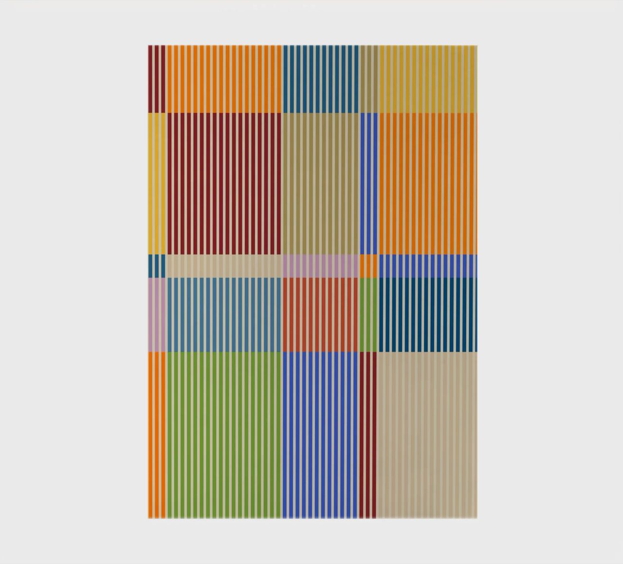 Colourful linear Bauhaus Patchwork lines Pattern 1 notebook by Dominique Vari Abstract