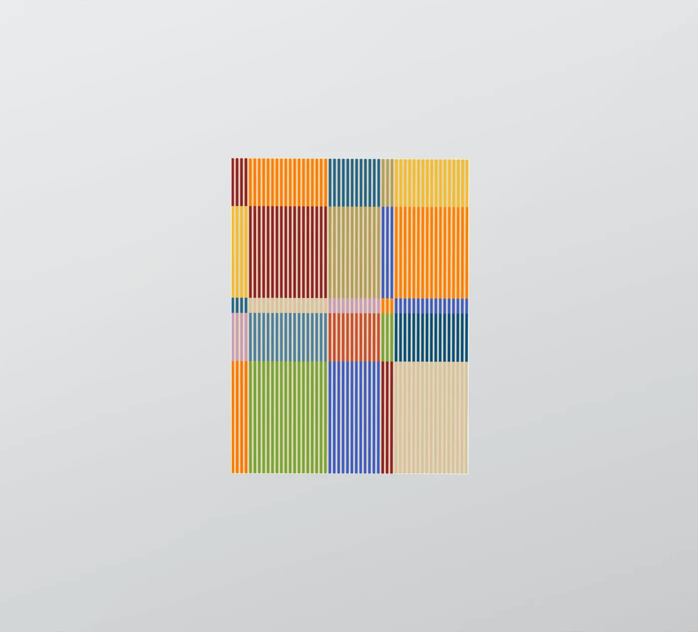 Colourful linear Bauhaus Patchwork lines Pattern 1 sticker by Dominique Vari Abstract