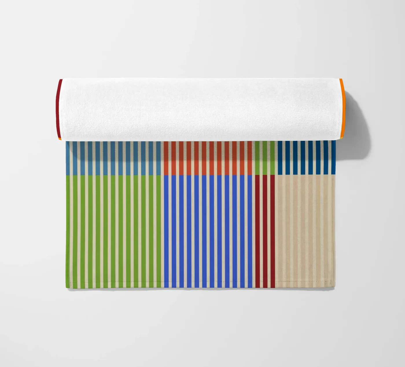Colourful linear Bauhaus Patchwork lines Pattern 1 telo mare da Dominique Vari Abstract