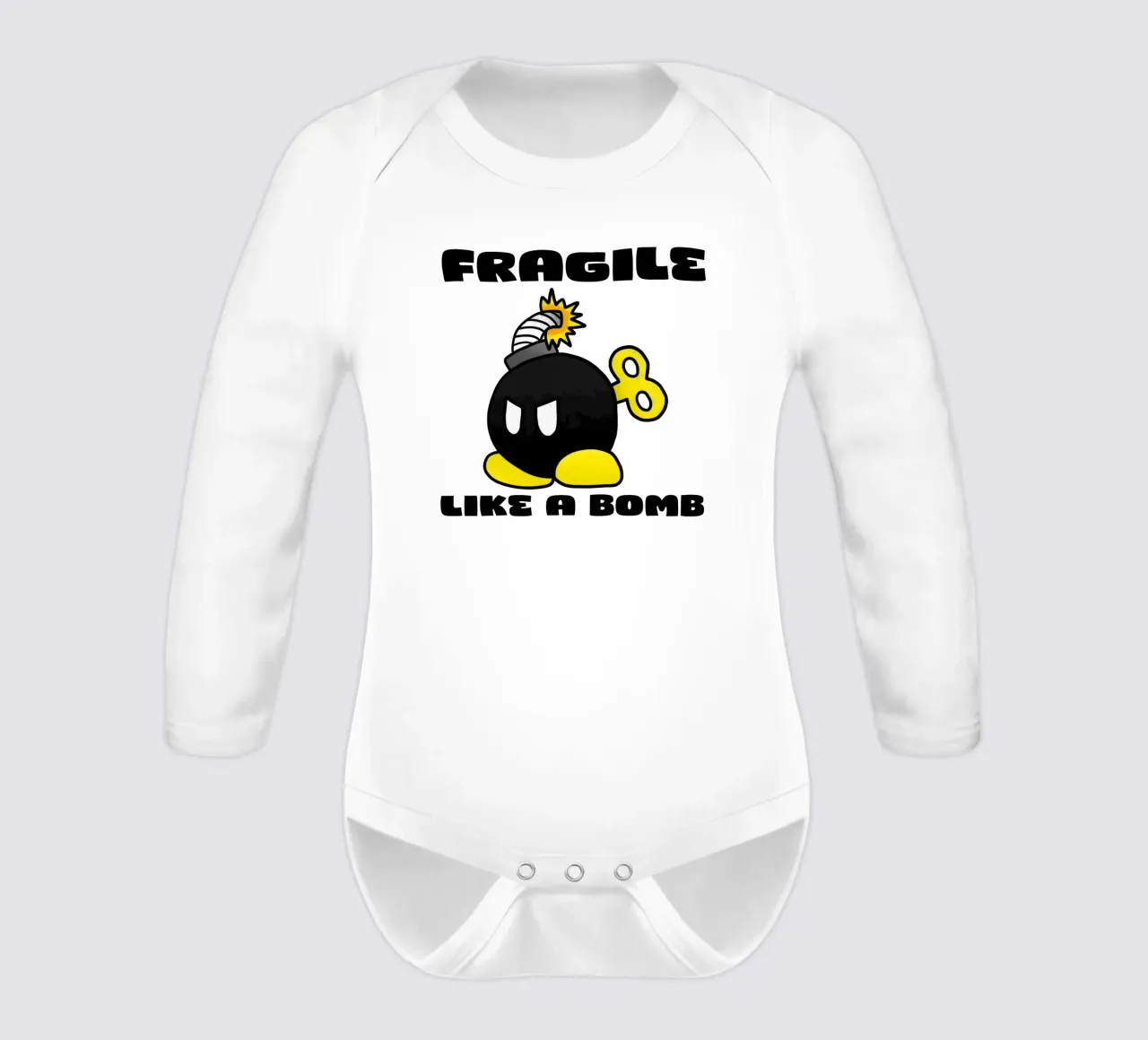 Fragile come una bomba body neonato maniche lunghe da Loobs