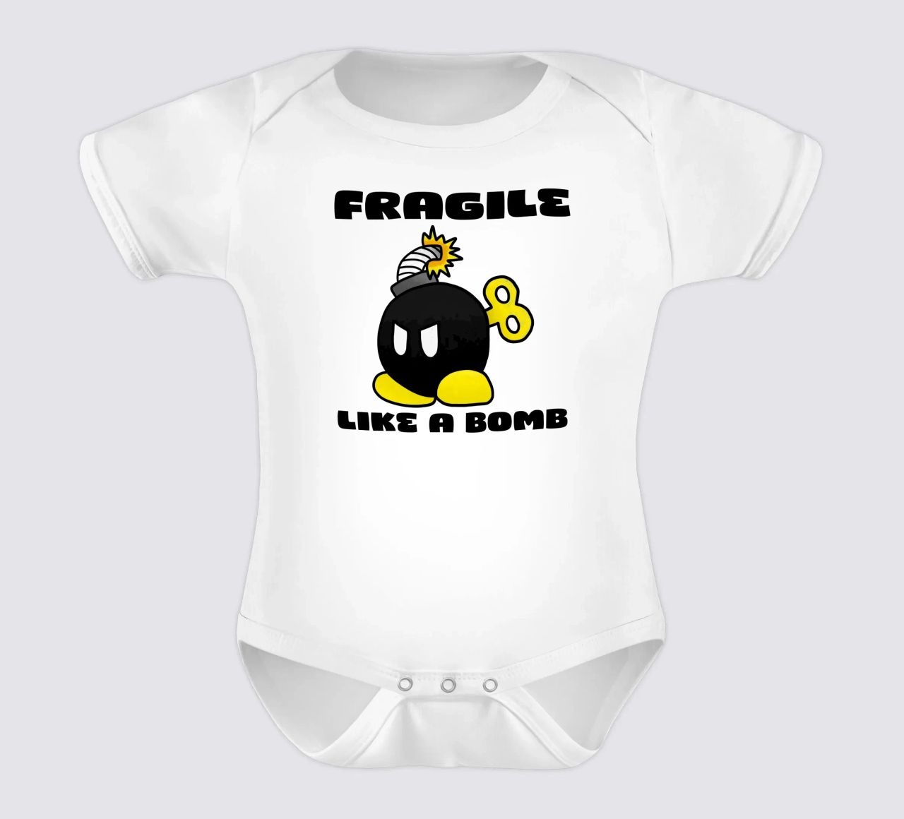 Fragile come una bomba body neonato maniche corte da Loobs